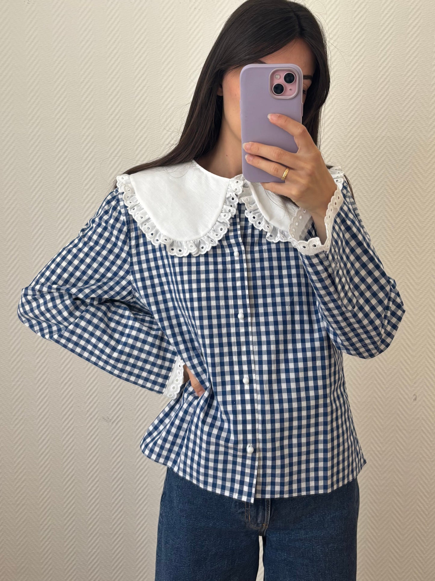 Solange col XL Vichy bleu