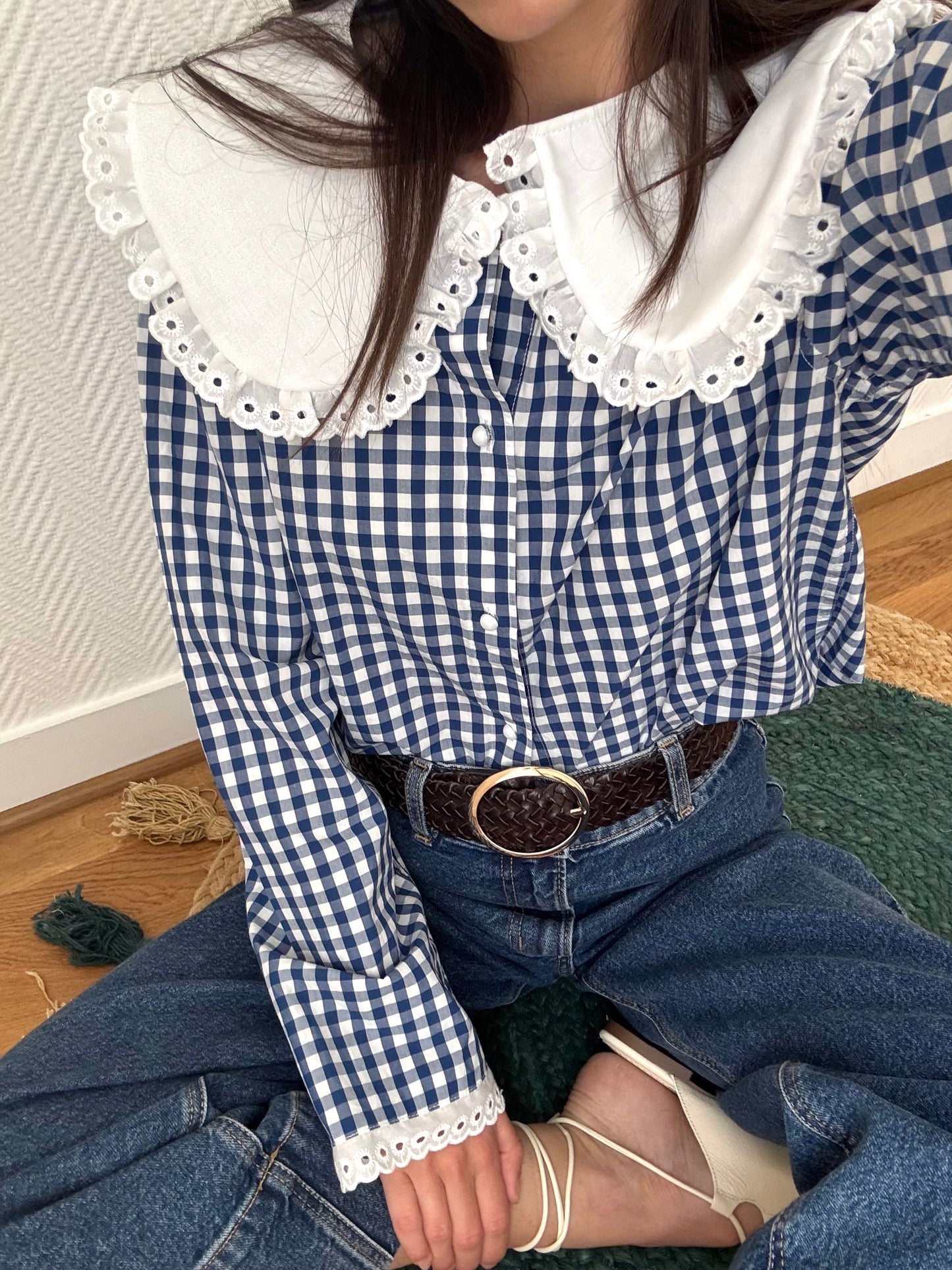 Solange col XL Vichy bleu