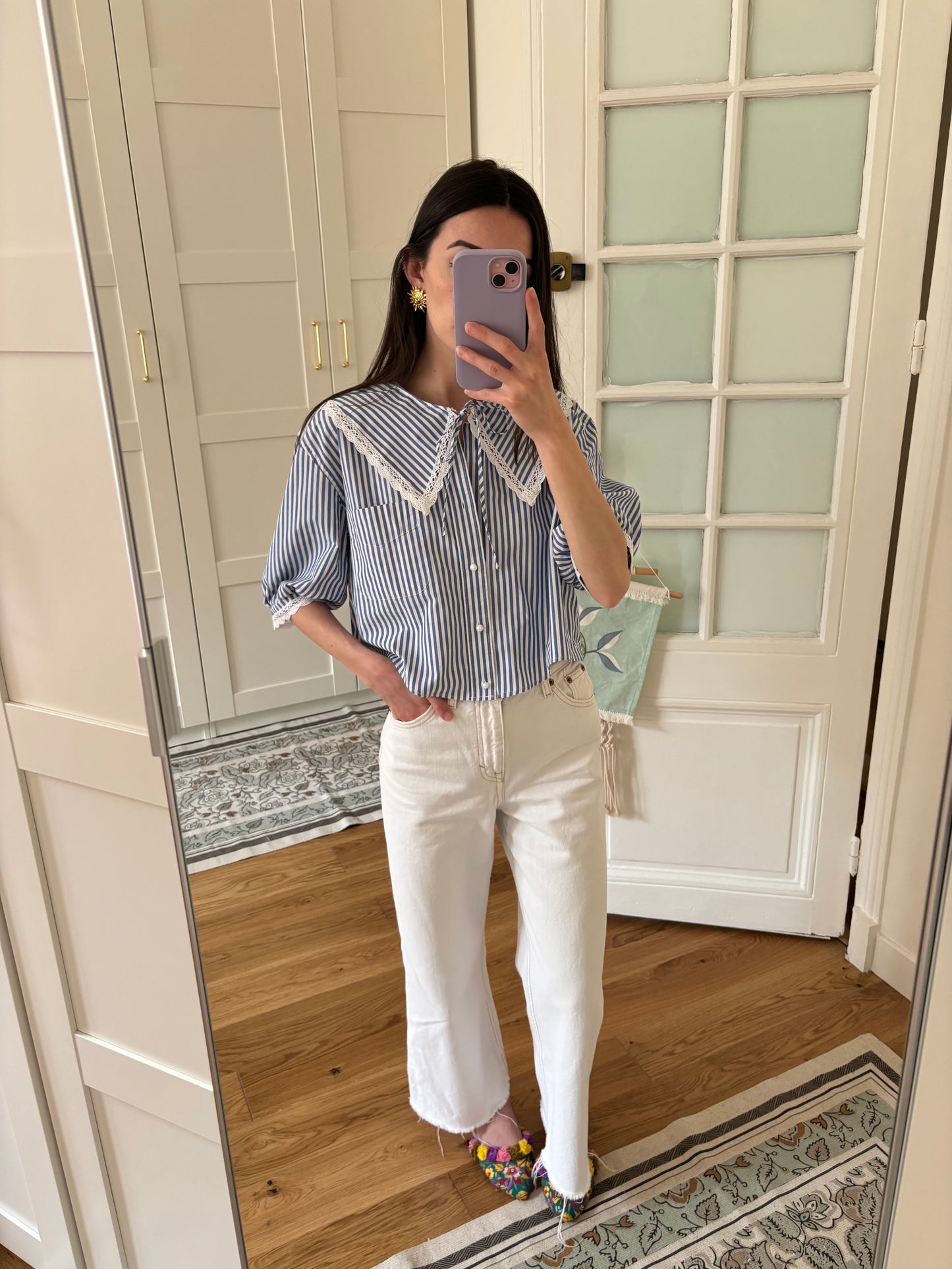 Solange col XL avec dentelle de crochet courte