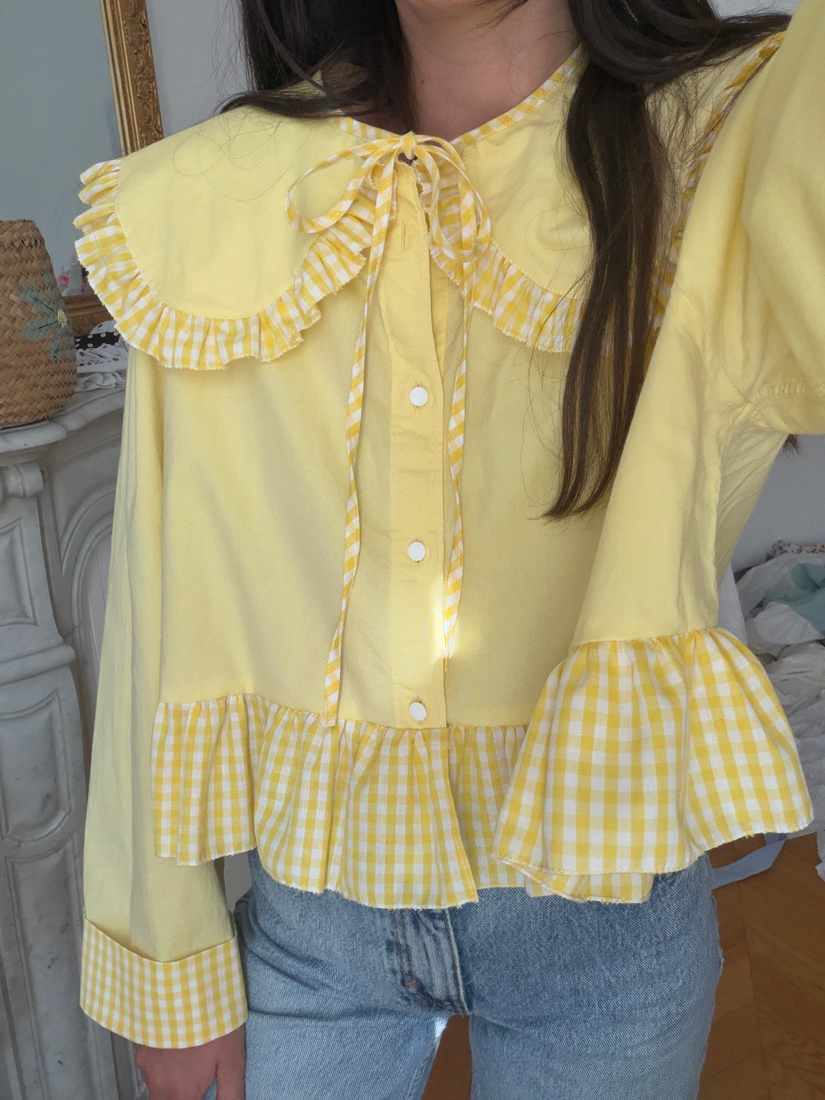 Solange col XL et volant jaune