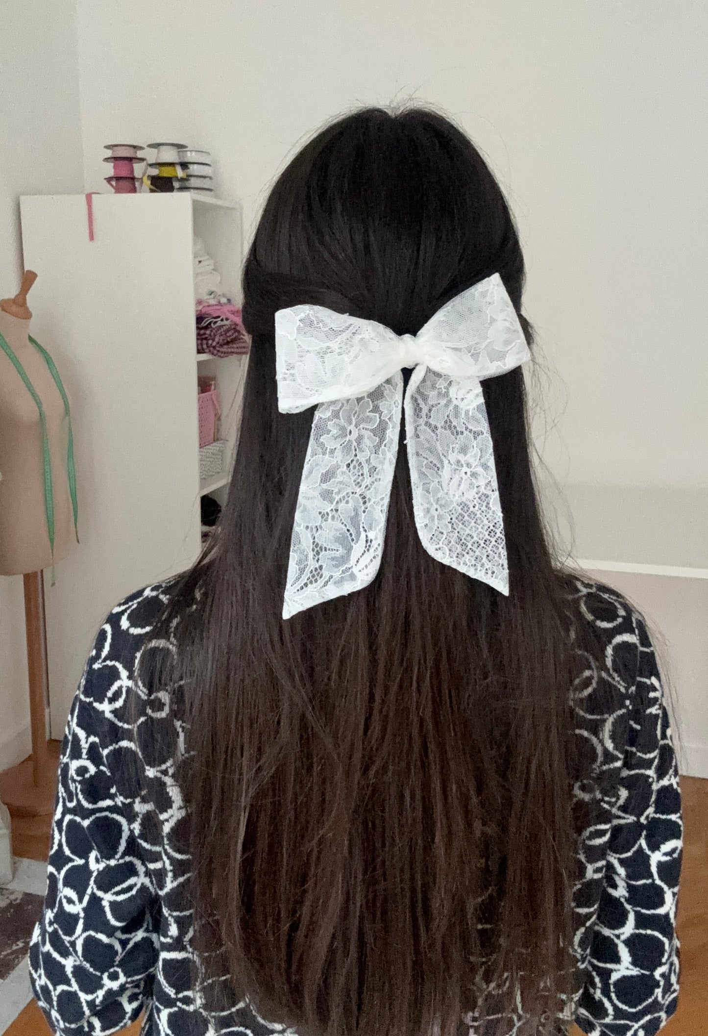 Noeud dentelle blanche