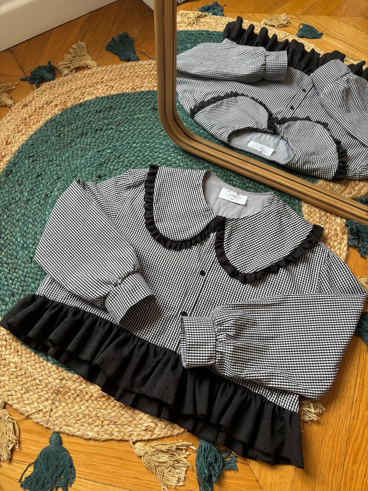 Col XL Vichy noir et blanc