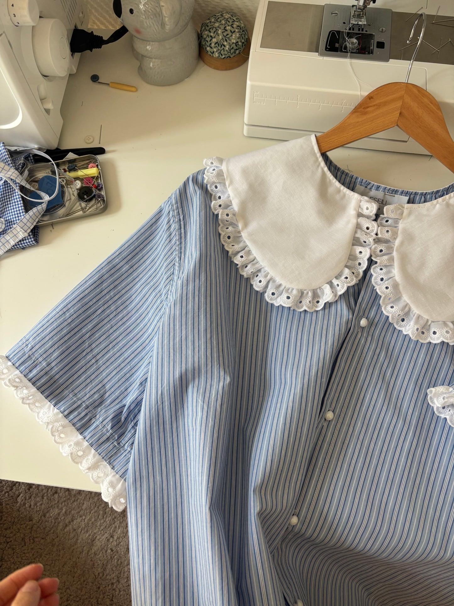 Solange col XL bleu rayée