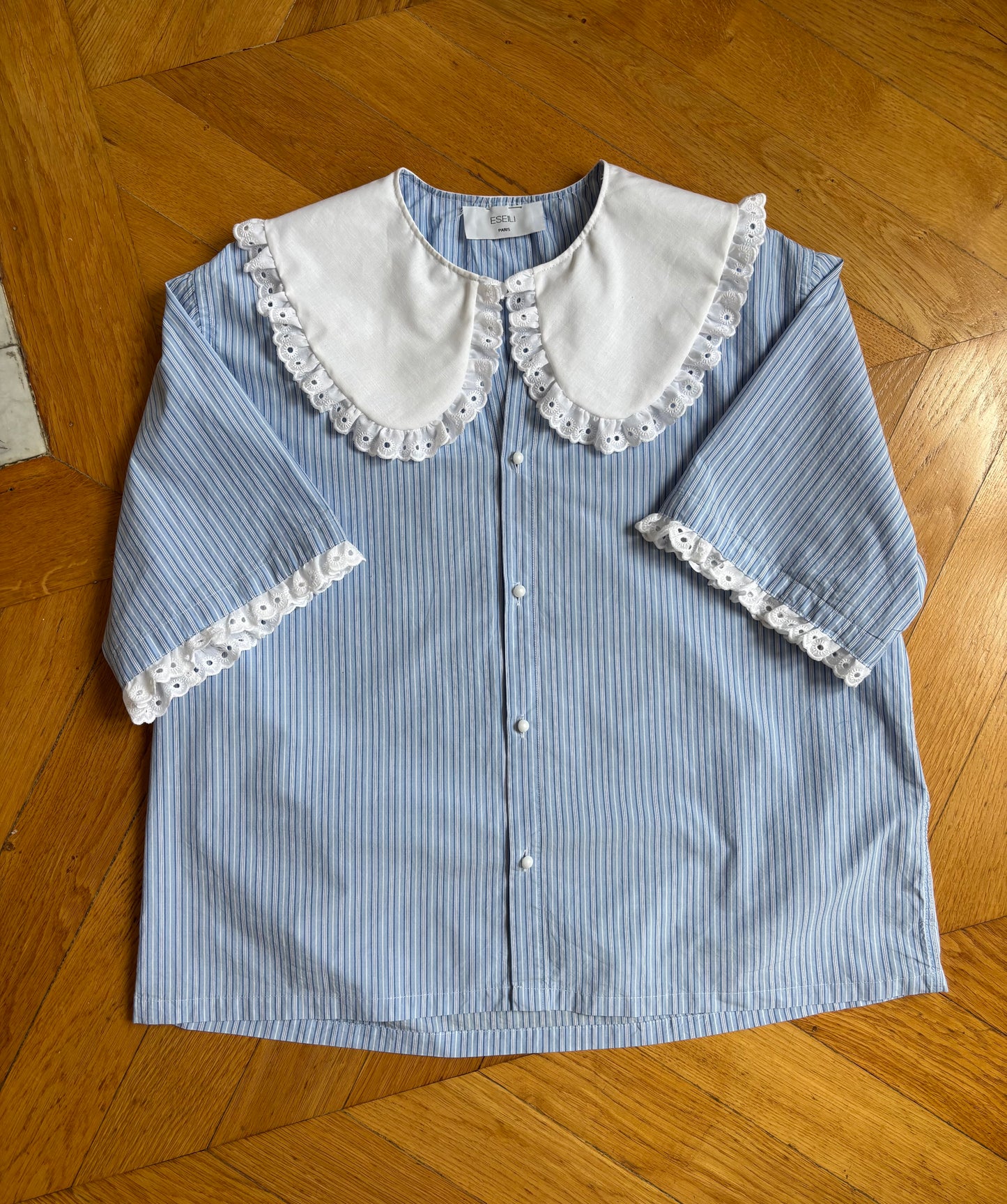 Solange col XL bleu rayée