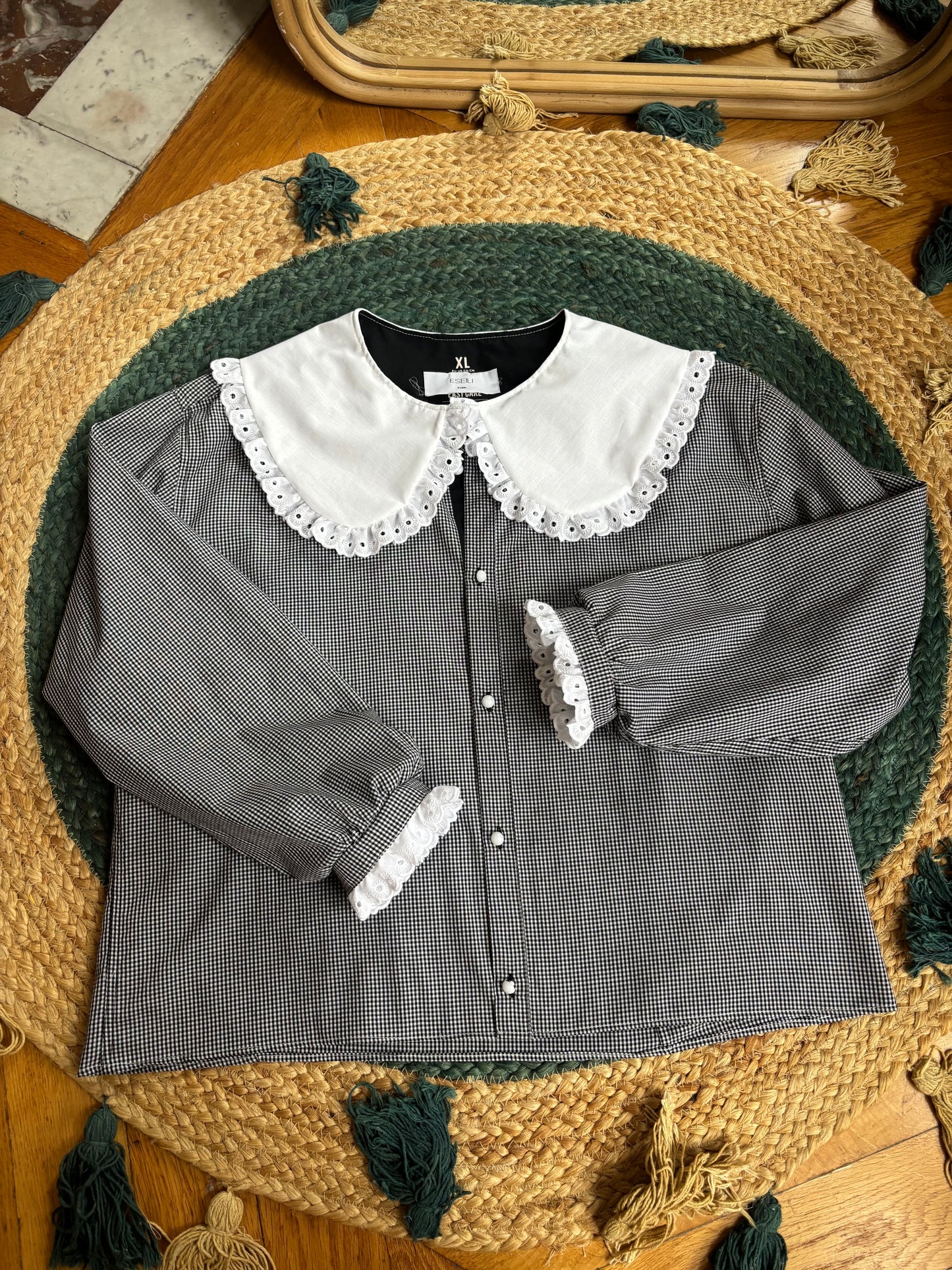 Solange col XL Vichy noir et blanc