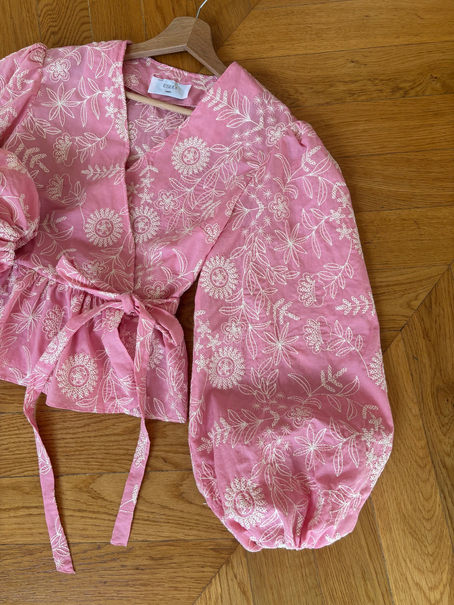 Cache-cœur Aimé rose brodé (pièce à la commande)