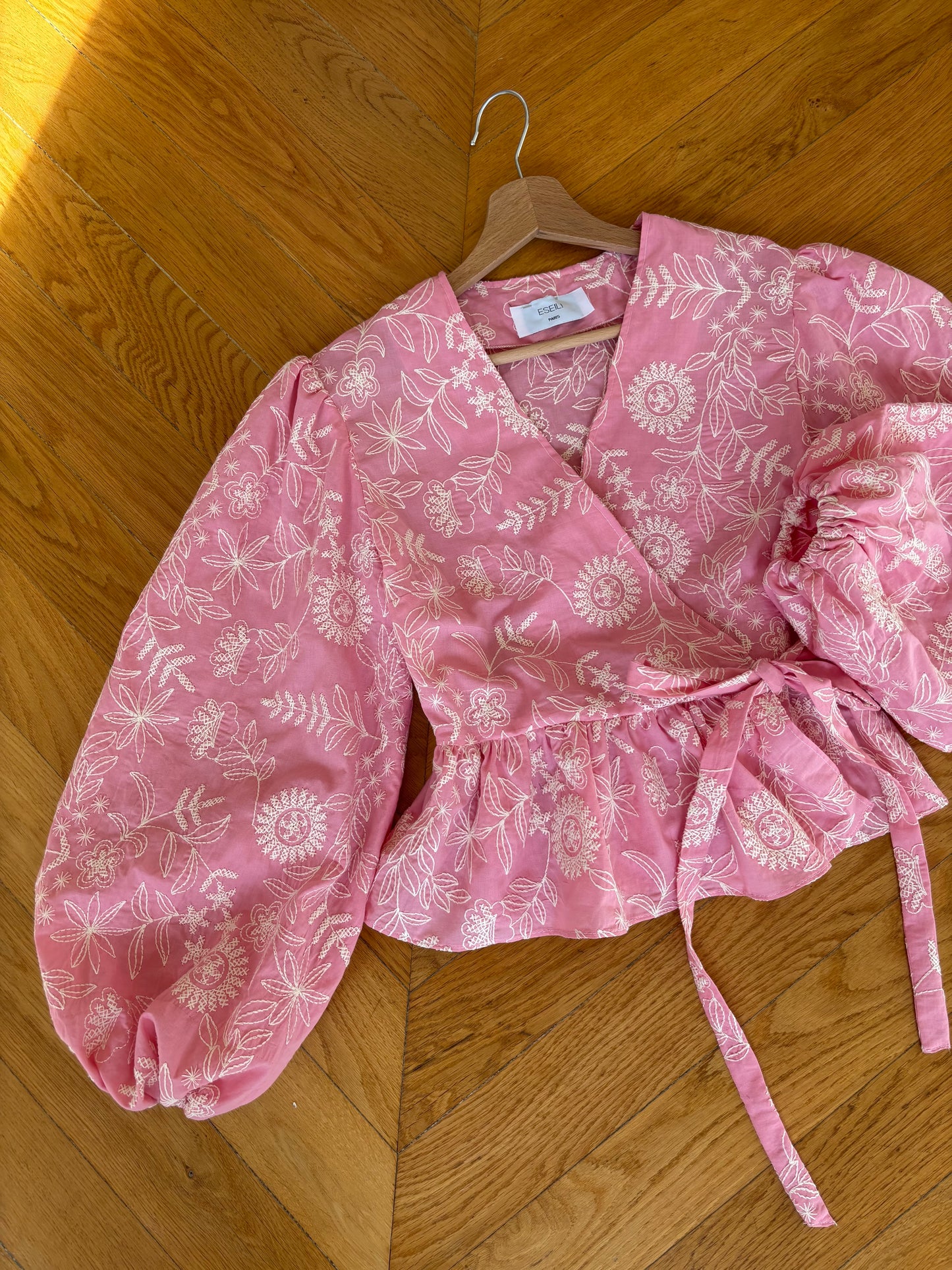 Cache-cœur Aimé rose brodé (pièce à la commande)