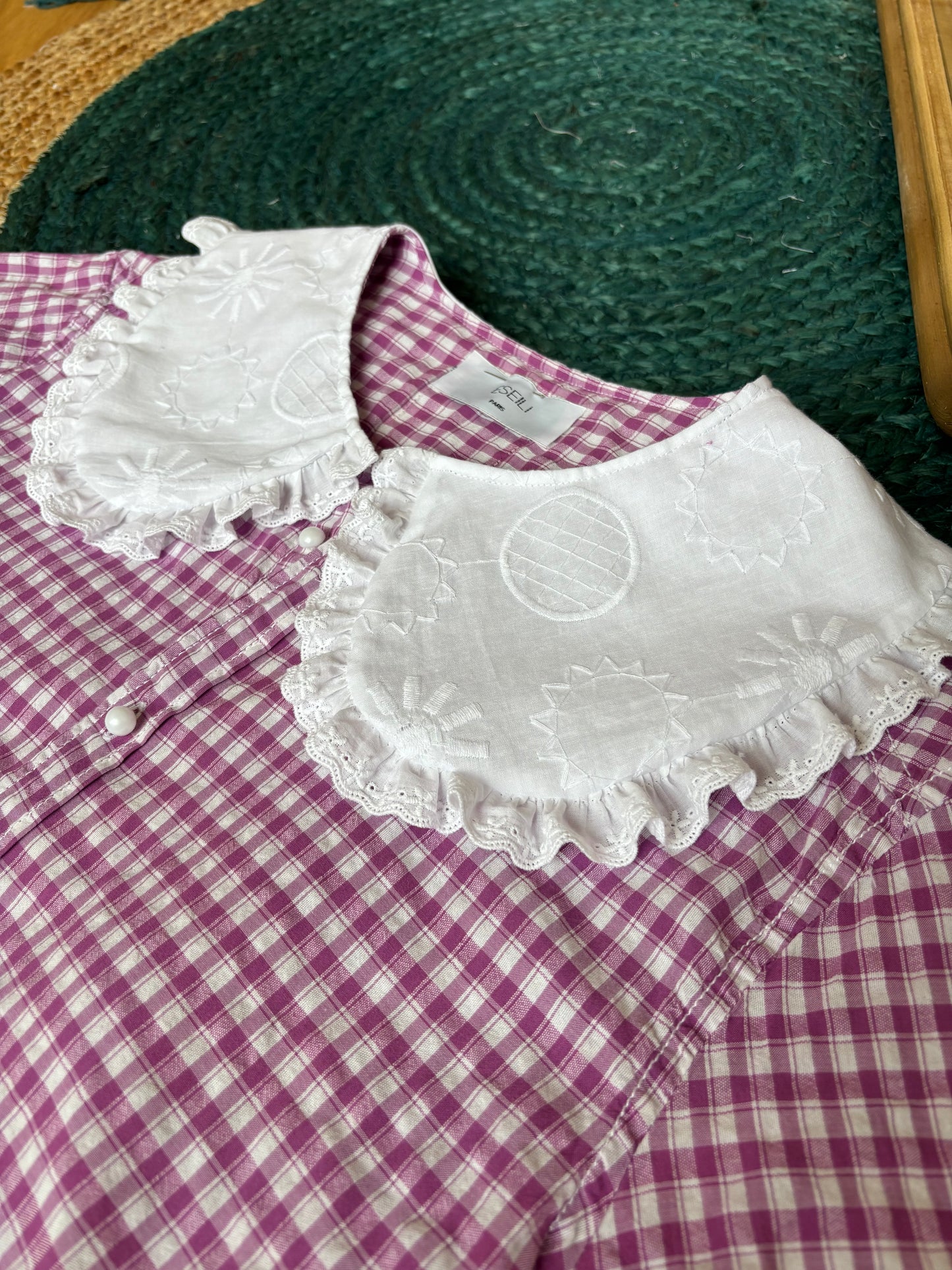 Solange col XL vichy rose