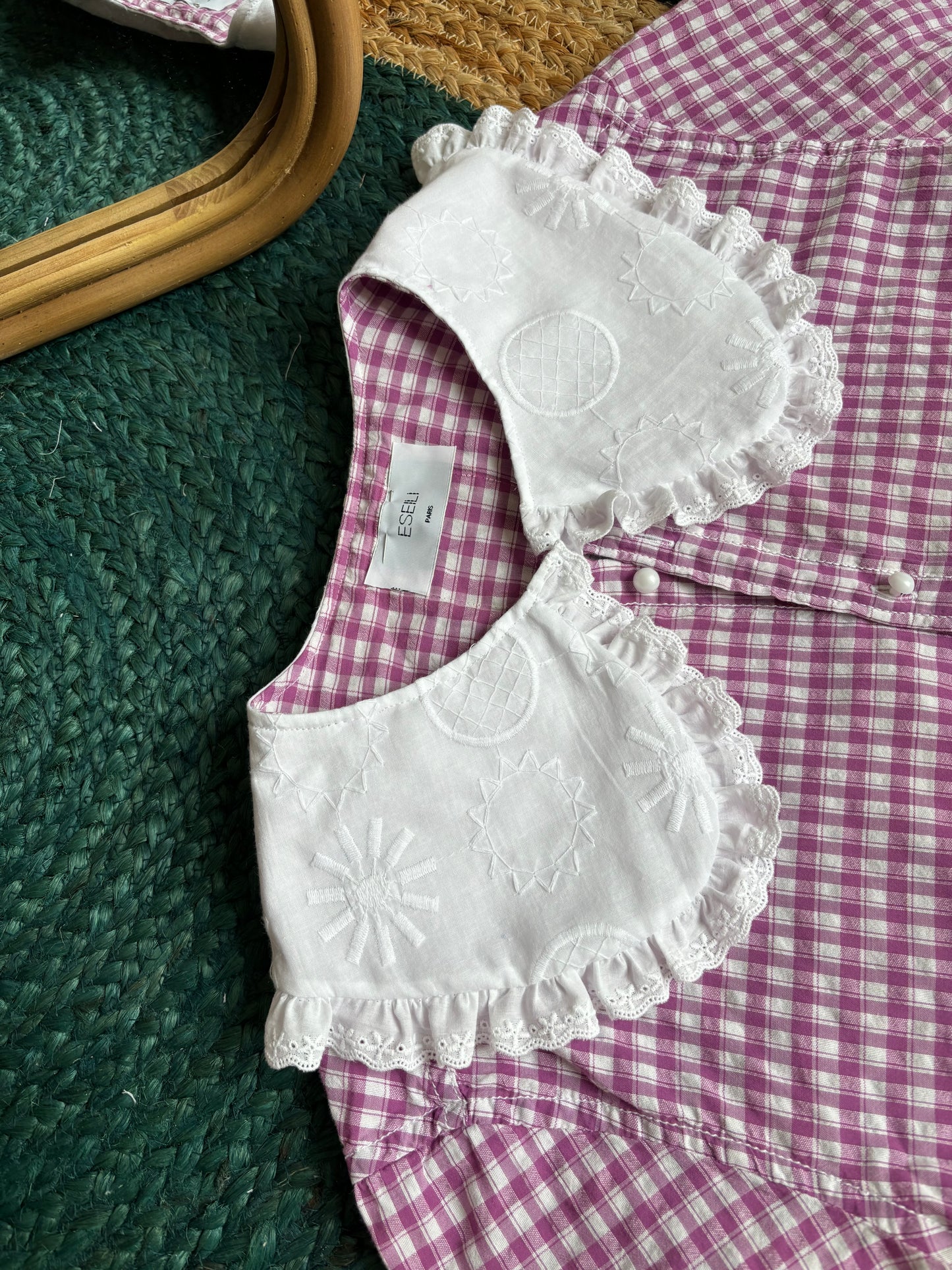 Solange col XL vichy rose