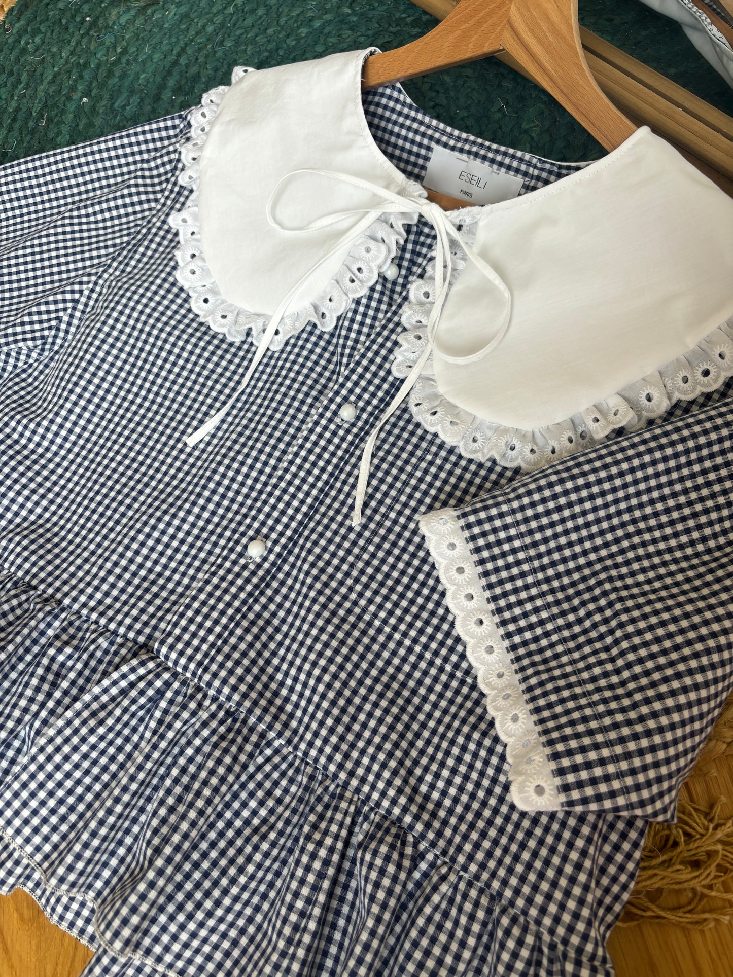 Solange col XL vichy marine