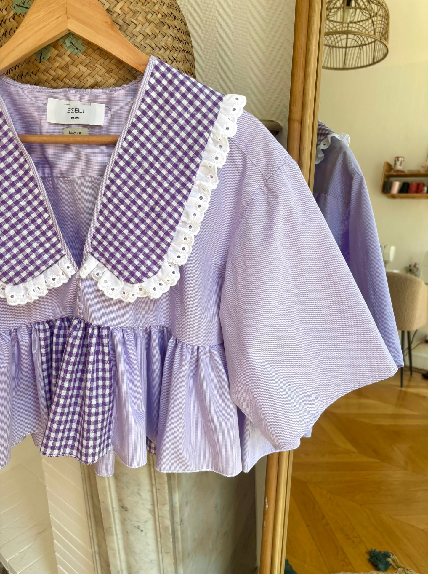 Vicky col XL vichy violette