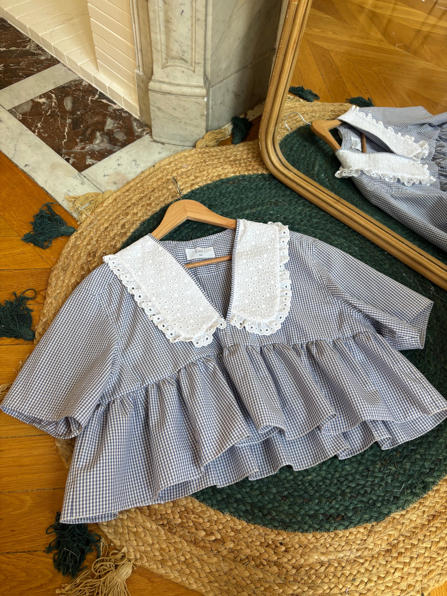 Vicky col XL Vichy bleu
