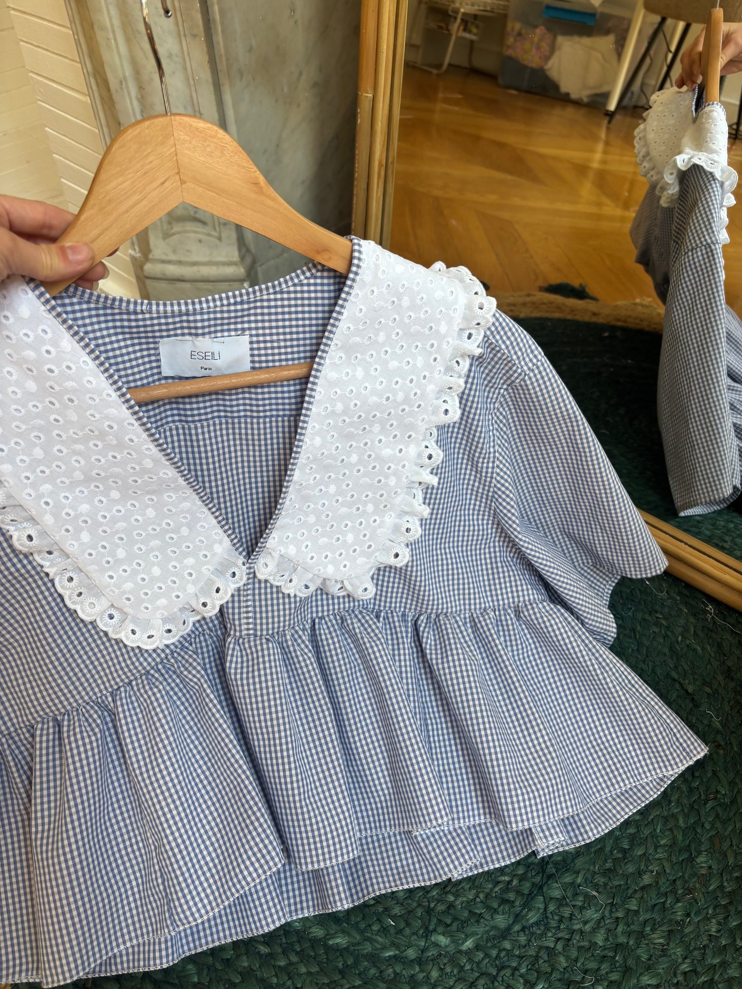 Vicky col XL Vichy bleu