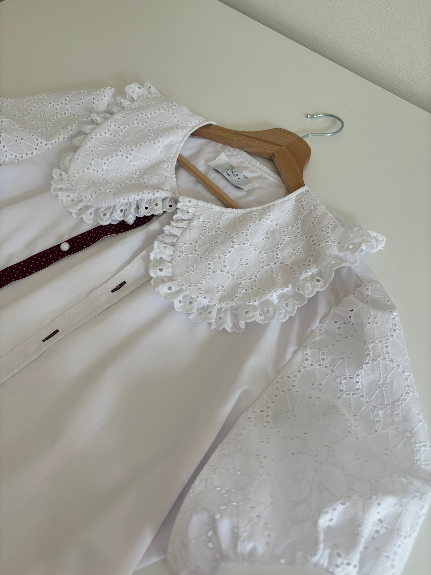 Solange col XL broderie anglaise blanche
