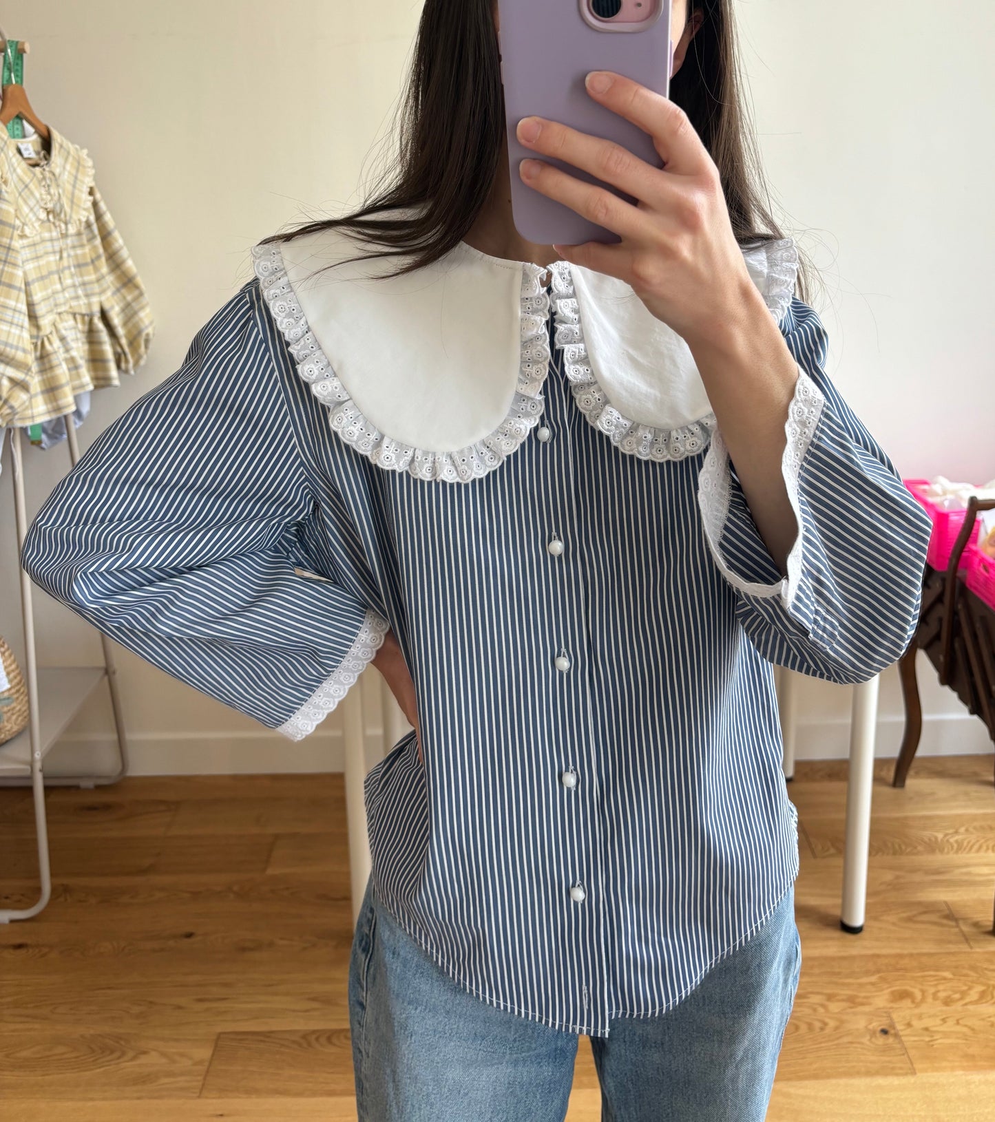 Solange col XL marine rayée