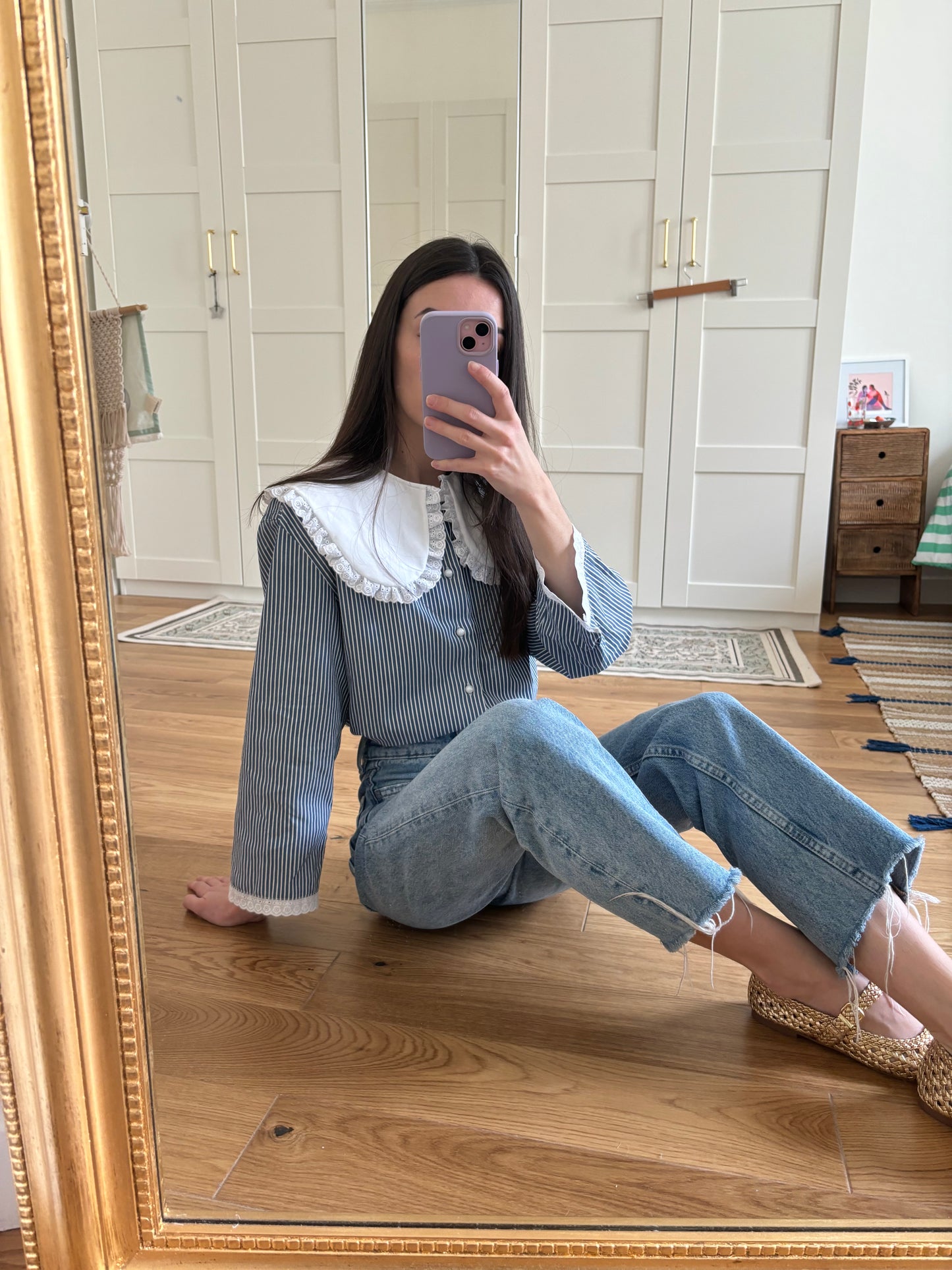 Solange col XL marine rayée
