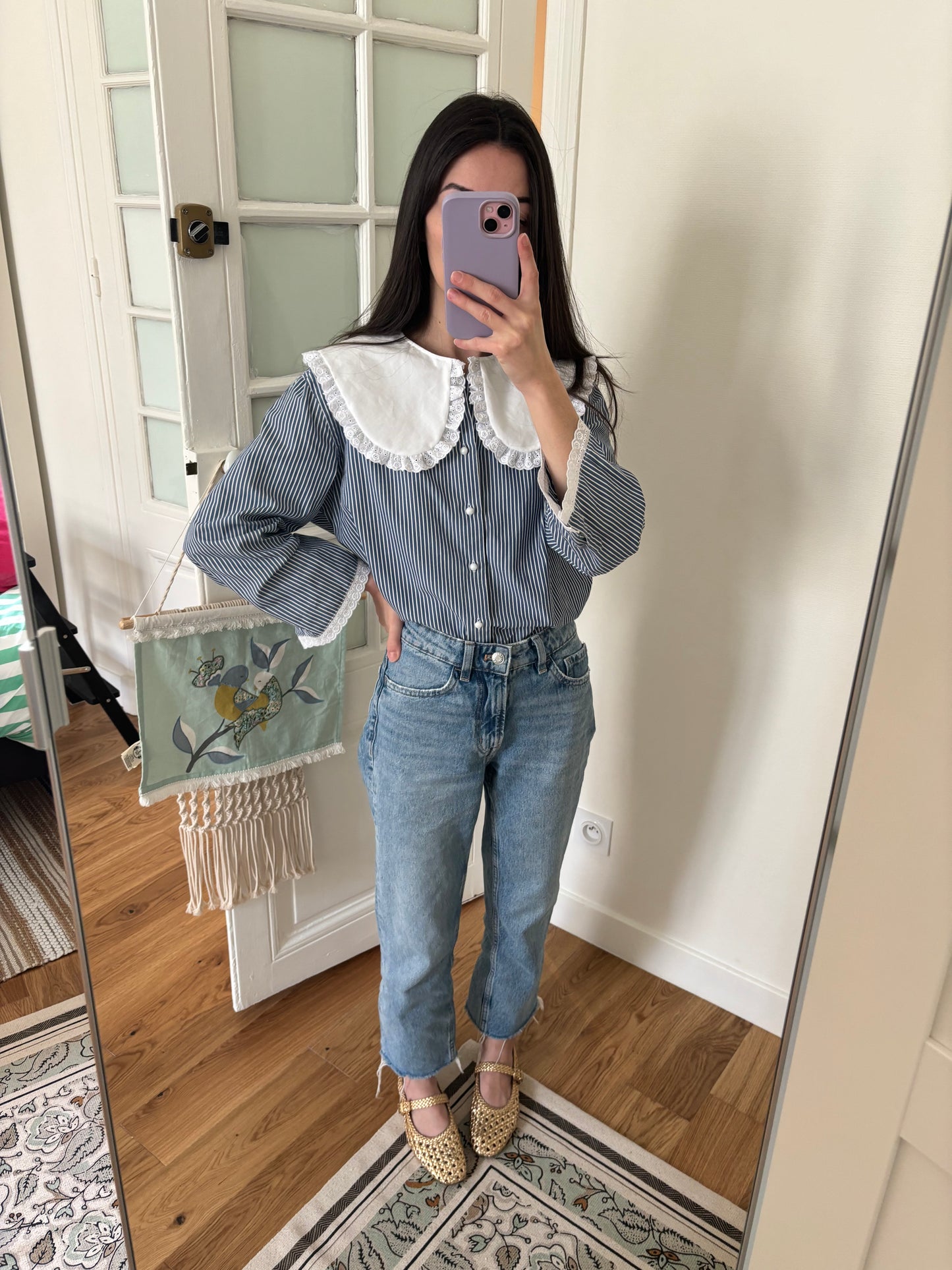 Solange col XL marine rayée