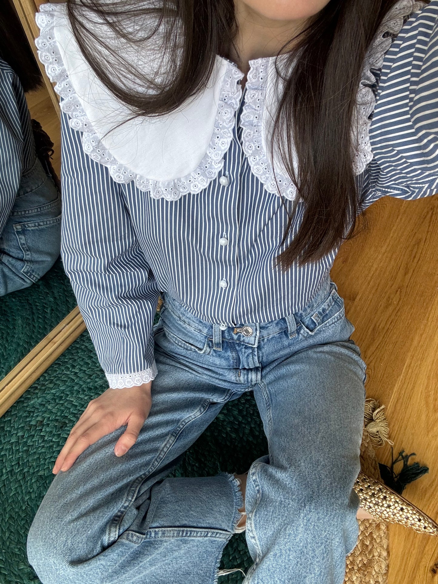 Solange col XL marine rayée