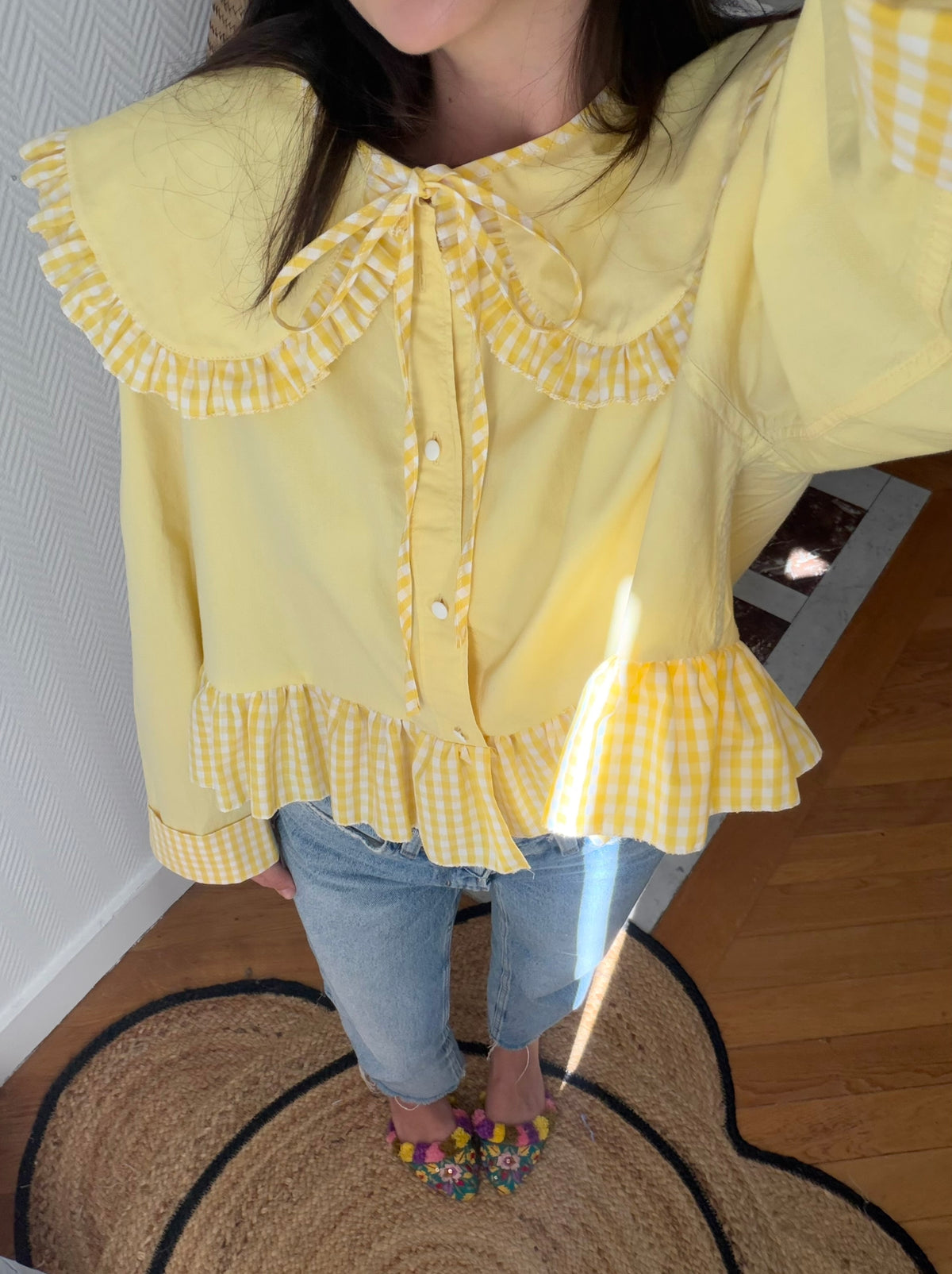 Solange col XL et volant jaune