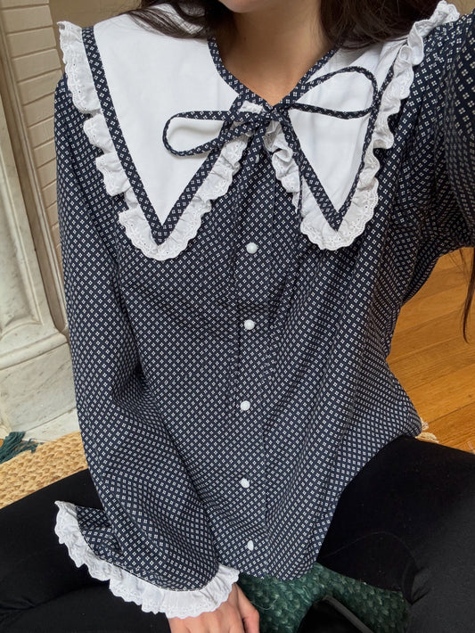 Blouse col XL à motifs