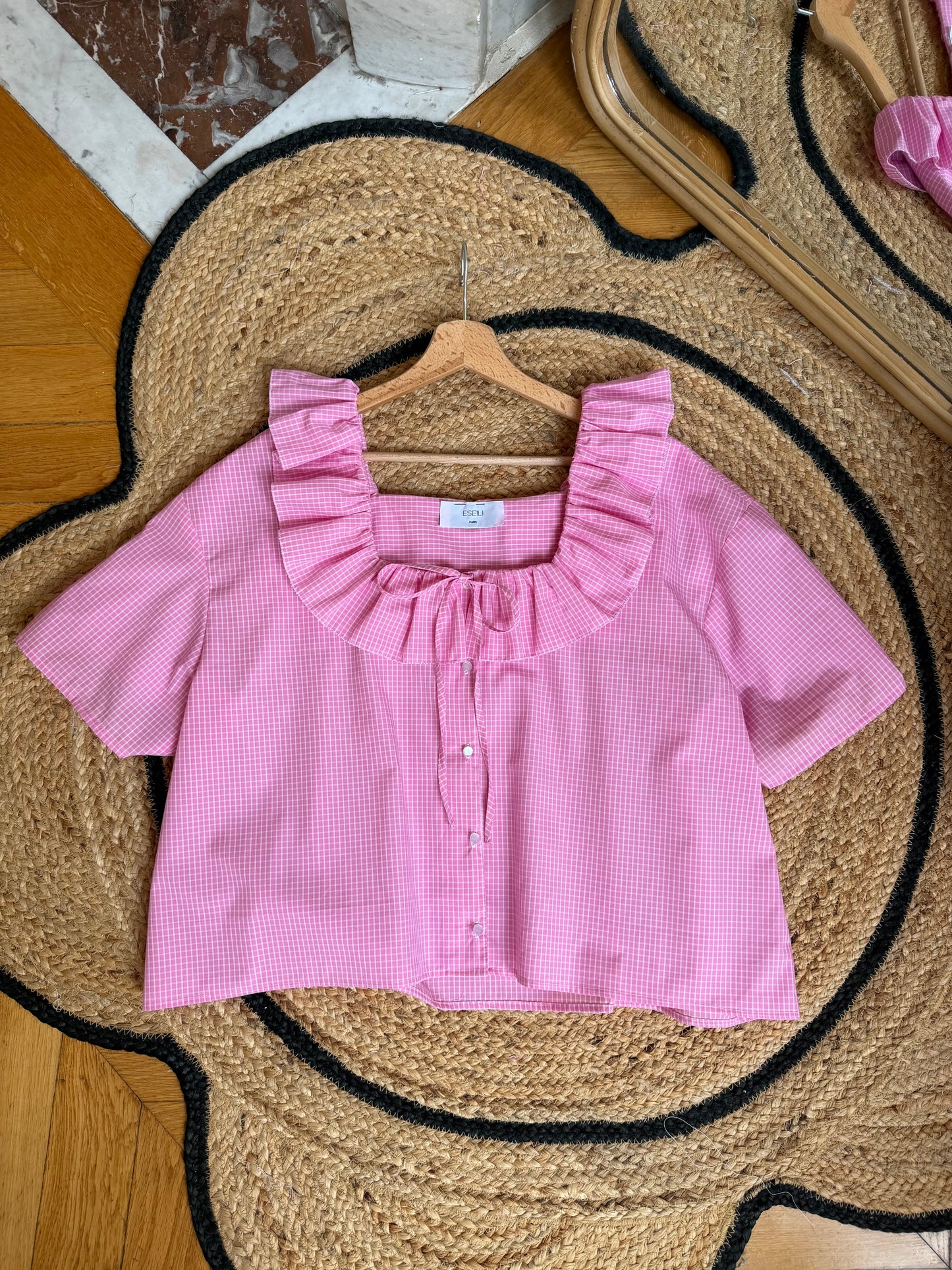 Blouse Carmen rose (made to order)