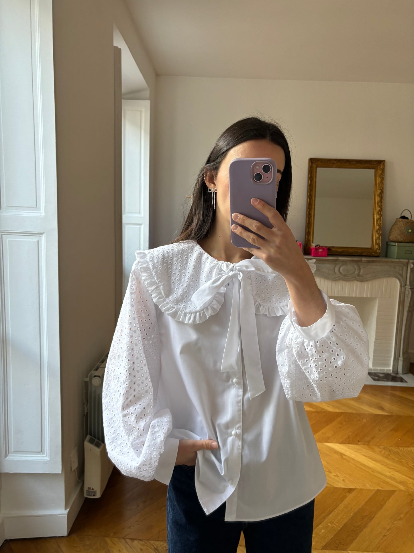 Col XL broderie anglaise blanche