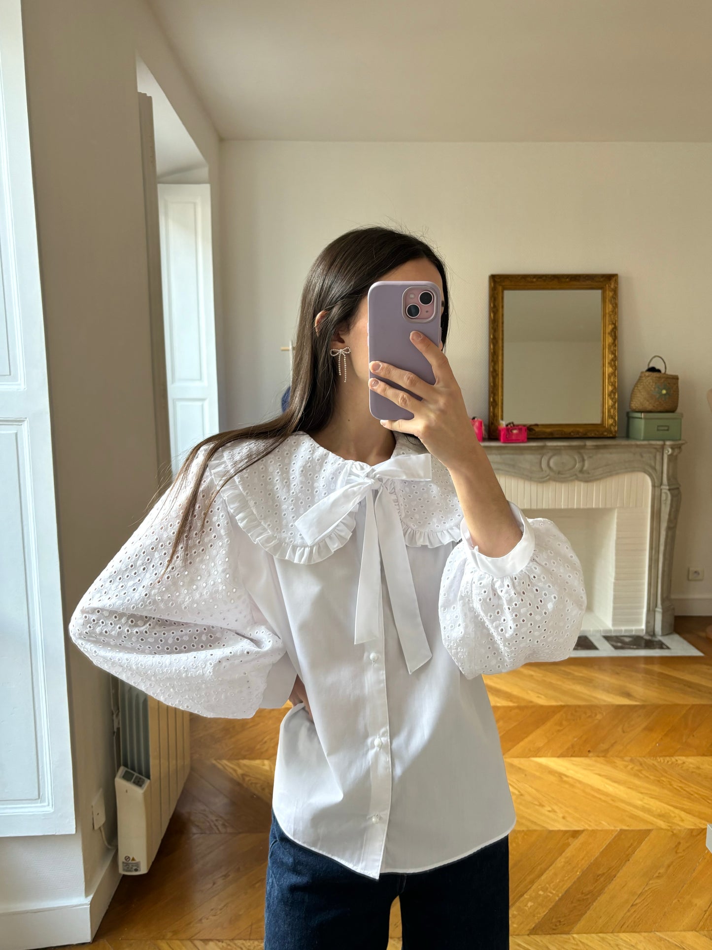 Col XL broderie anglaise blanche