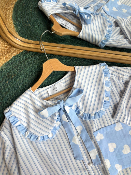 Solange col XL cœurs et rayures