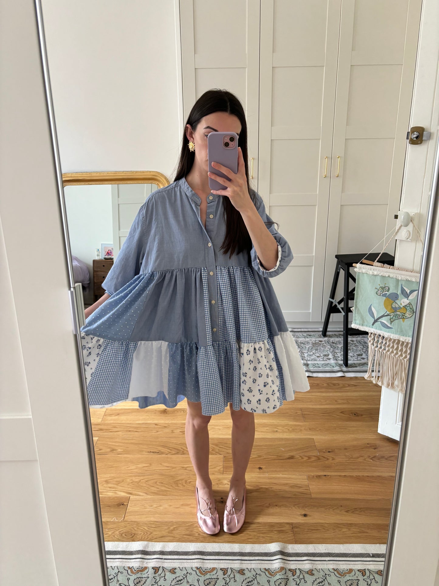 Solange robe baby doll bleue