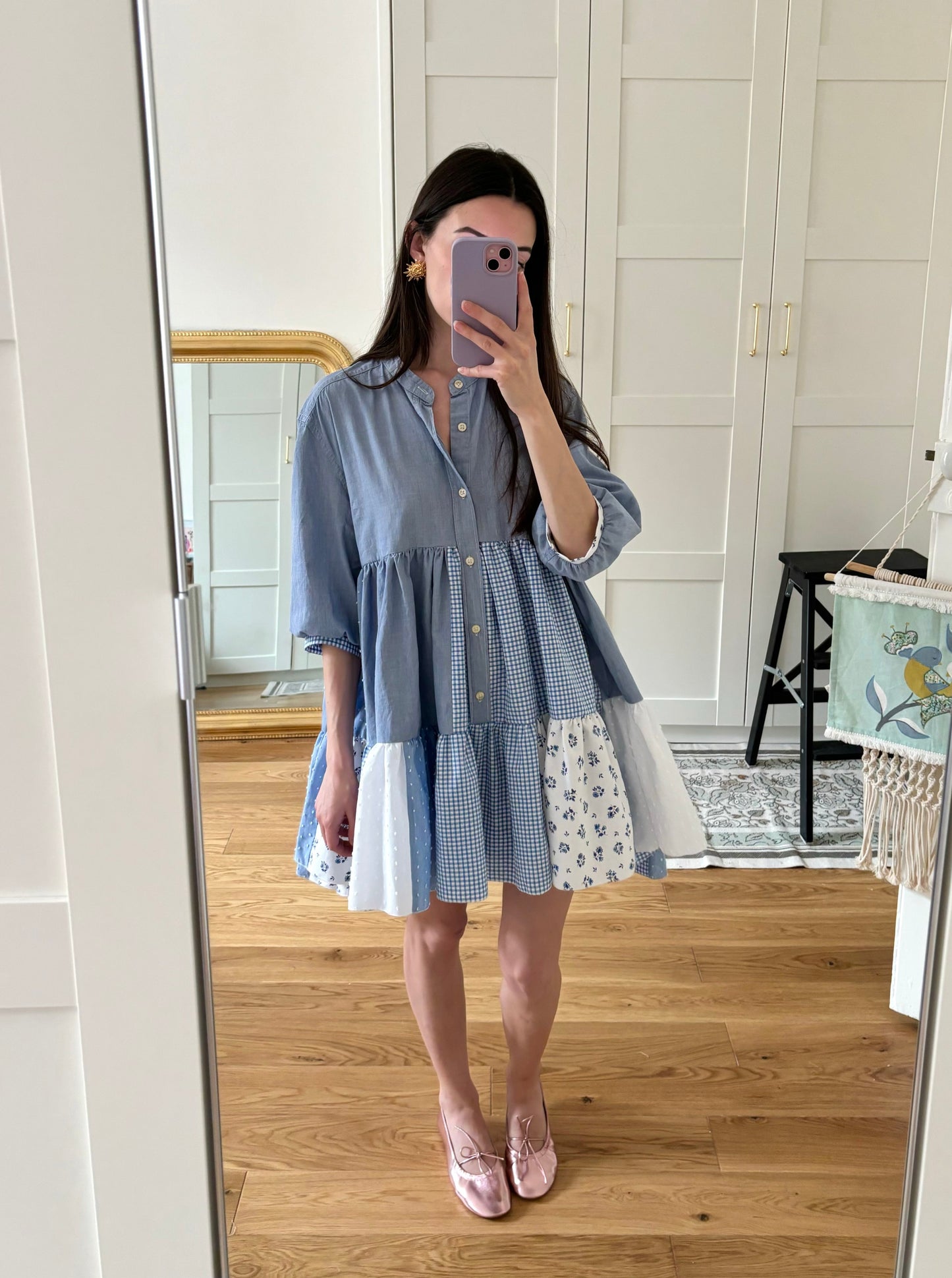 Solange robe baby doll bleue