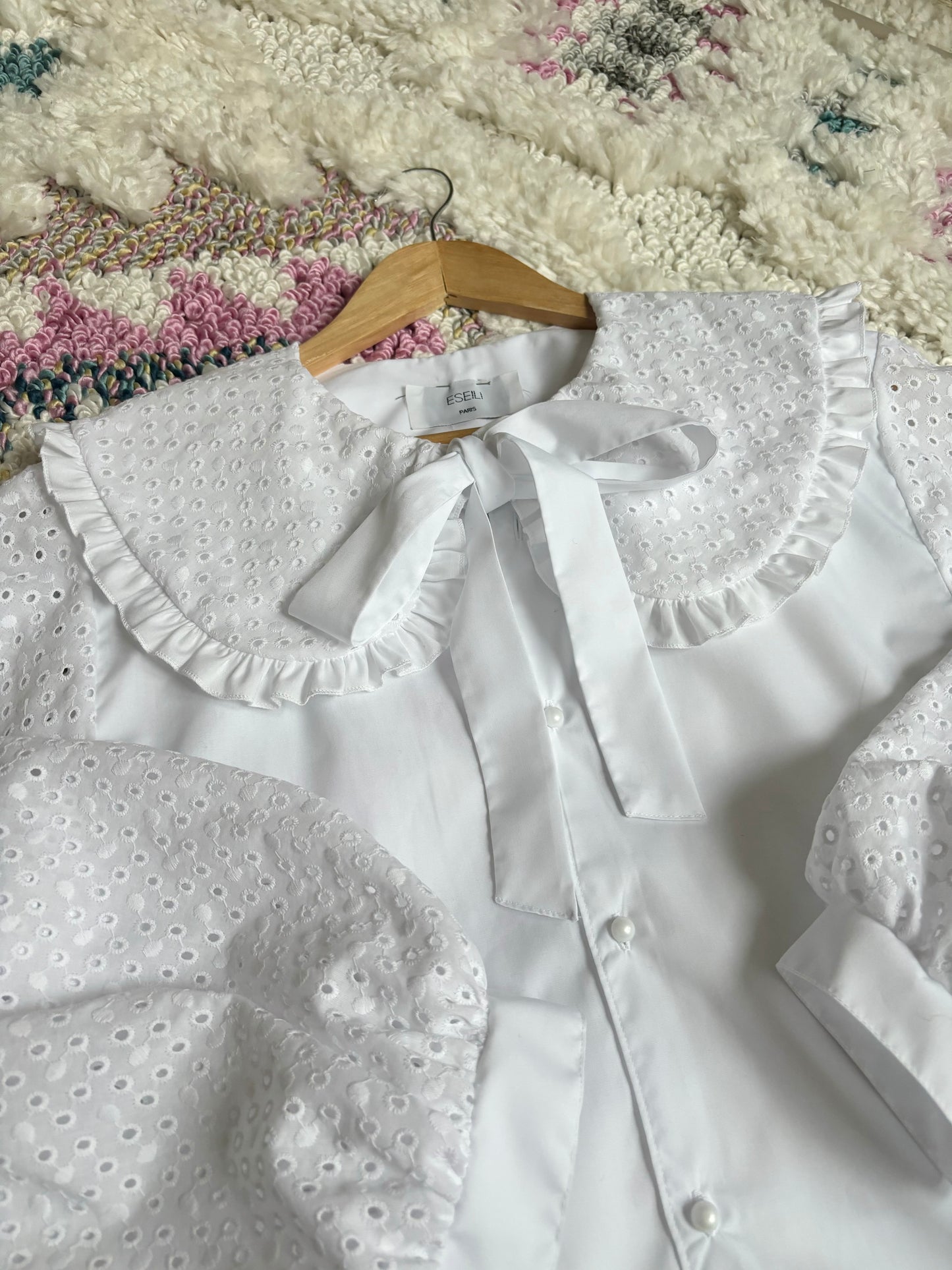 Col XL broderie anglaise blanche