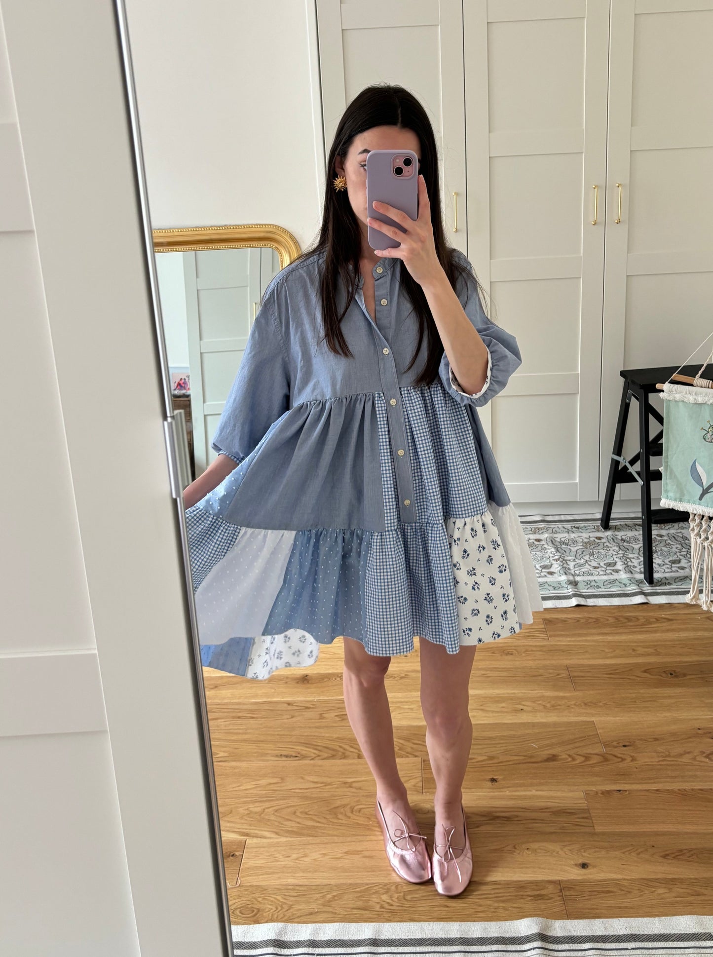 Solange robe baby doll bleue