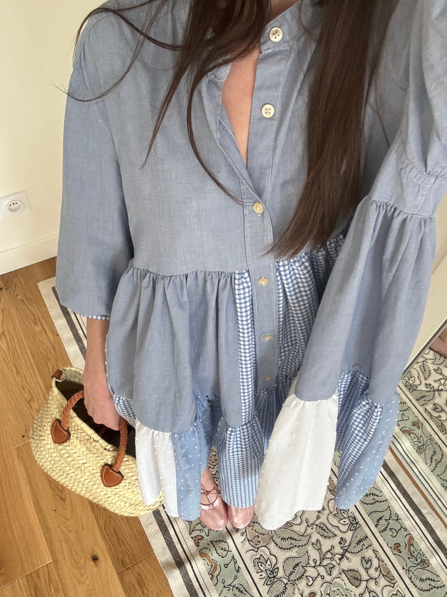 Solange robe baby doll bleue