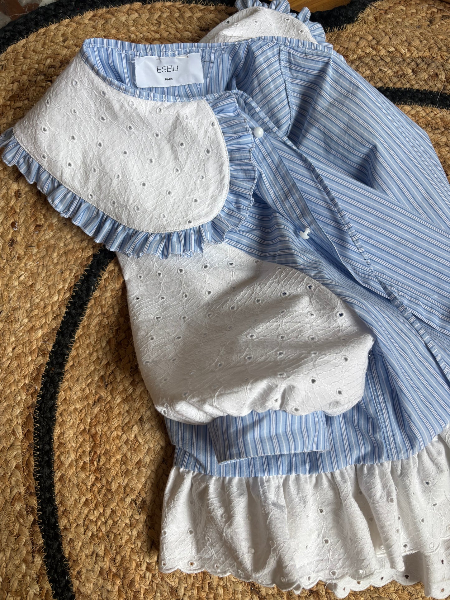Blouse col XL et broderie anglaise vintage