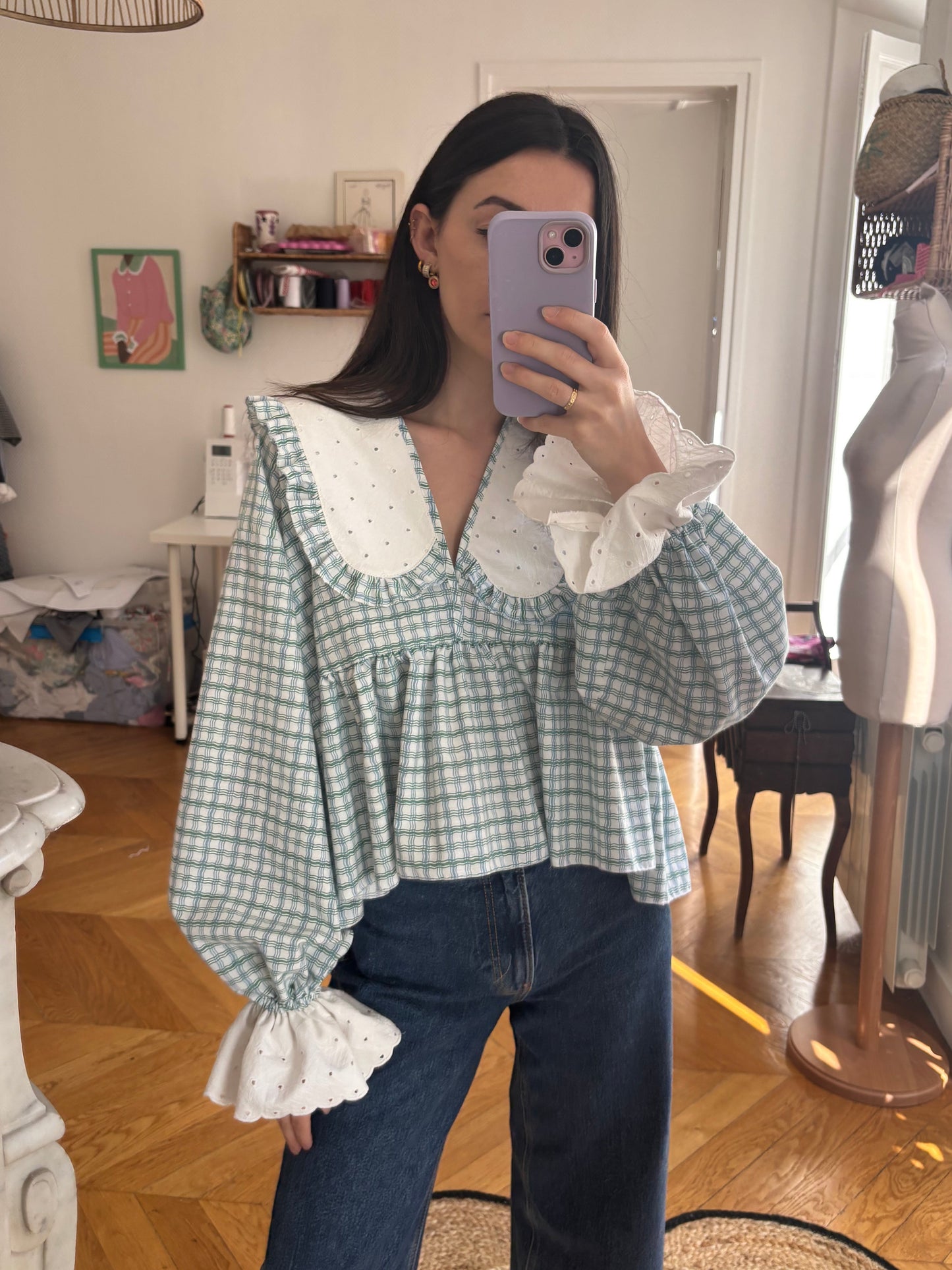 Blouse Vicky col XL (pièce à la commande)