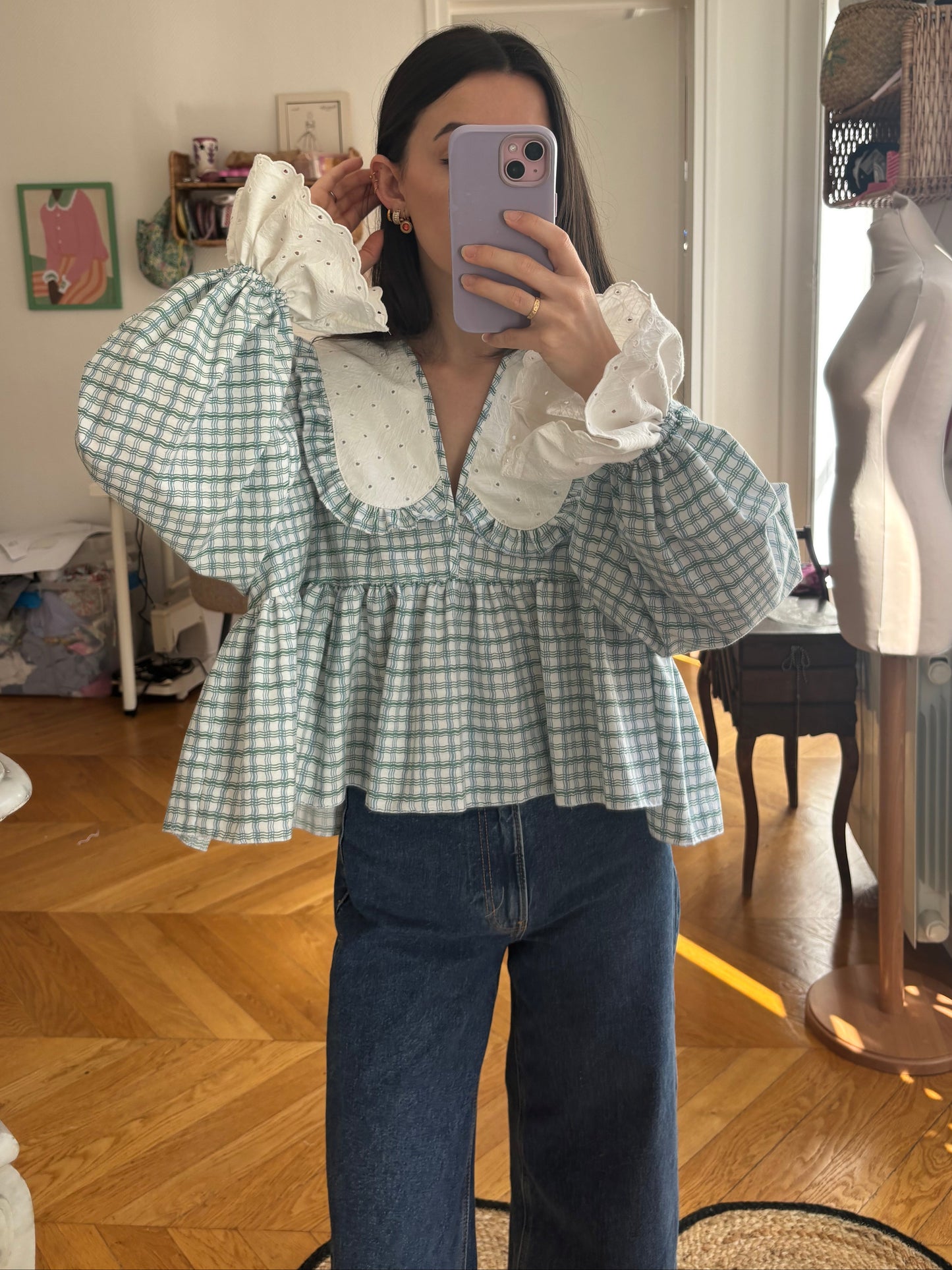 Blouse Vicky col XL (pièce à la commande)