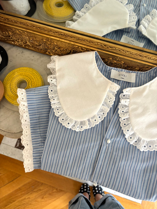 Solange col XL bleu rayée