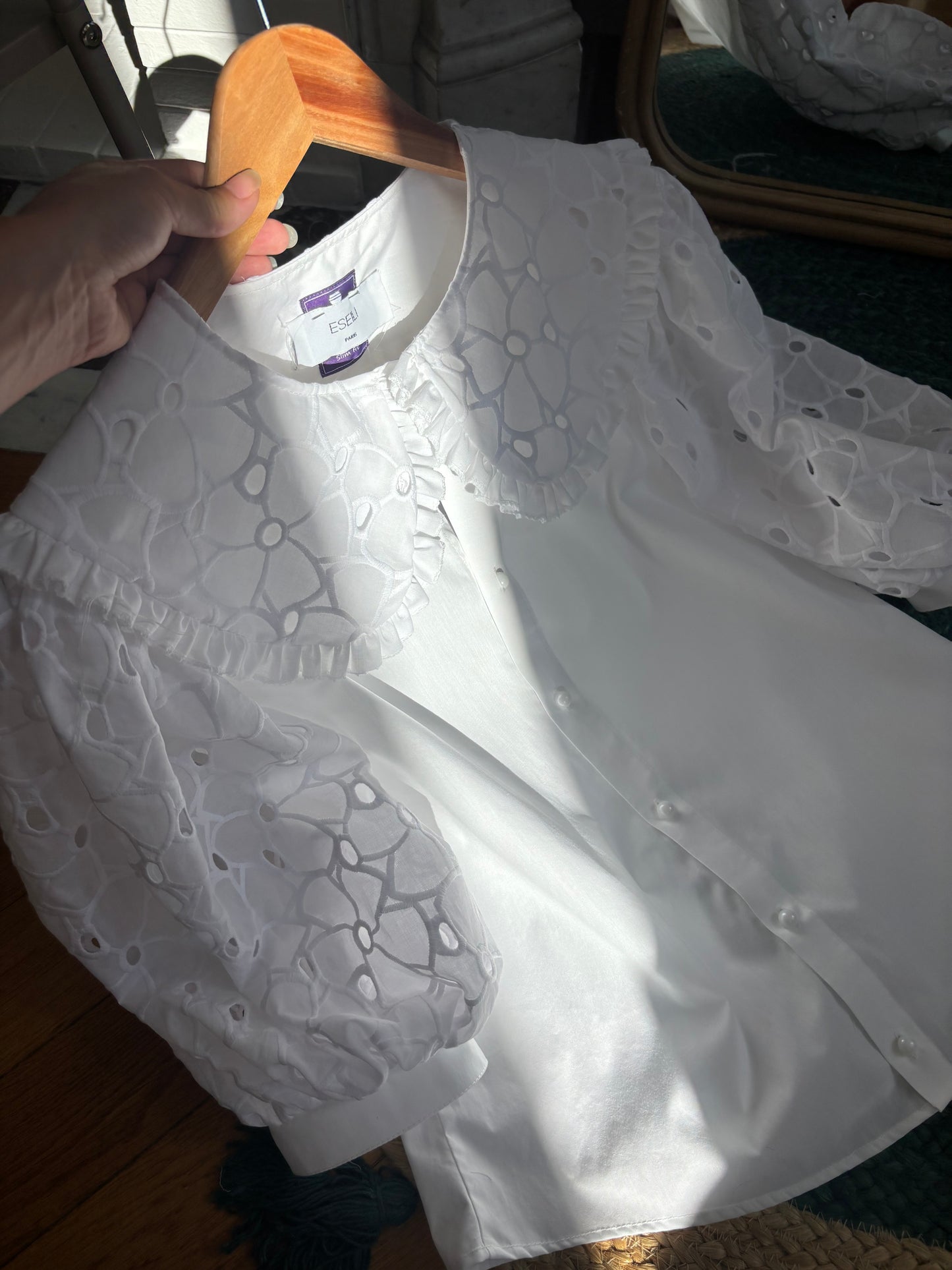 Elise col XL et broderie anglaise blanche