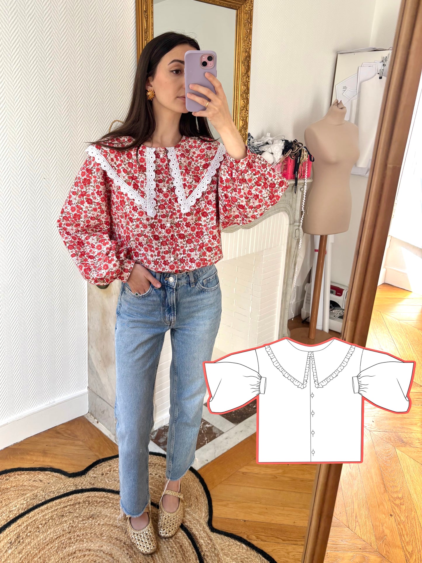 Solange shirt Pattern. ENGLISH