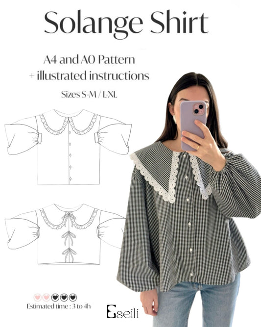 Solange shirt Pattern. EN