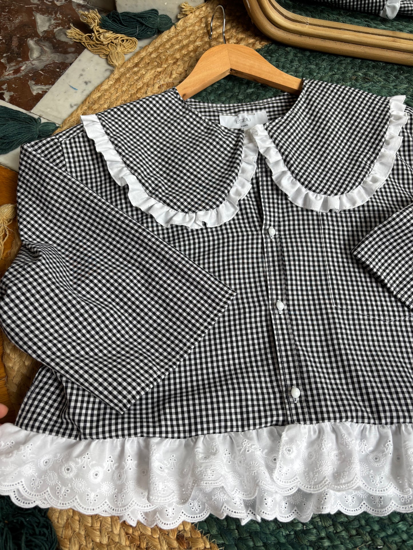 Solange col XL Vichy noir et blanc