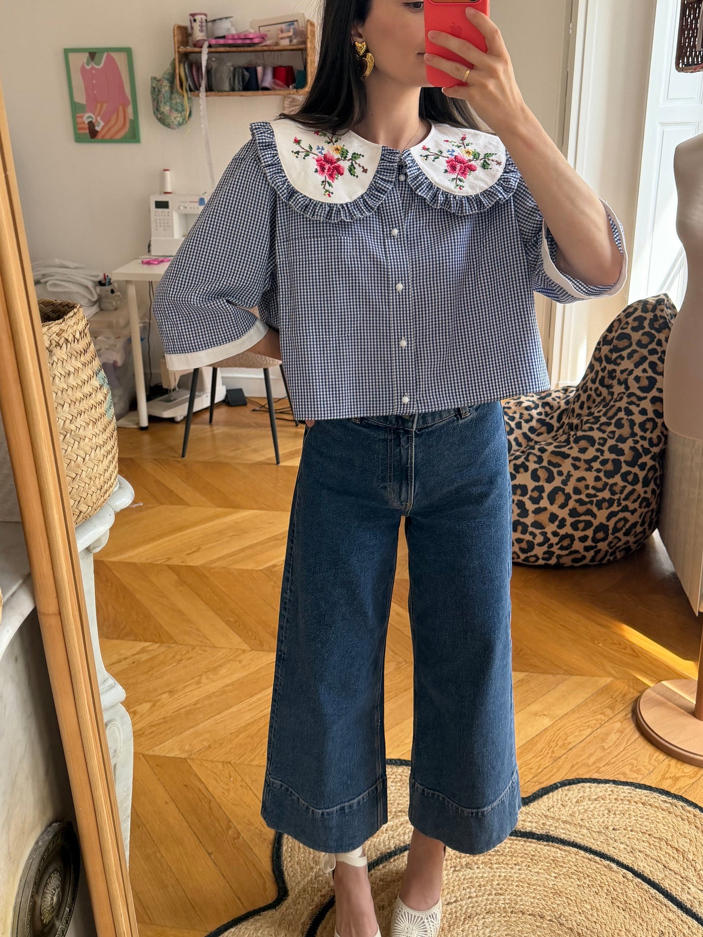 Solange col XL broderie vintage