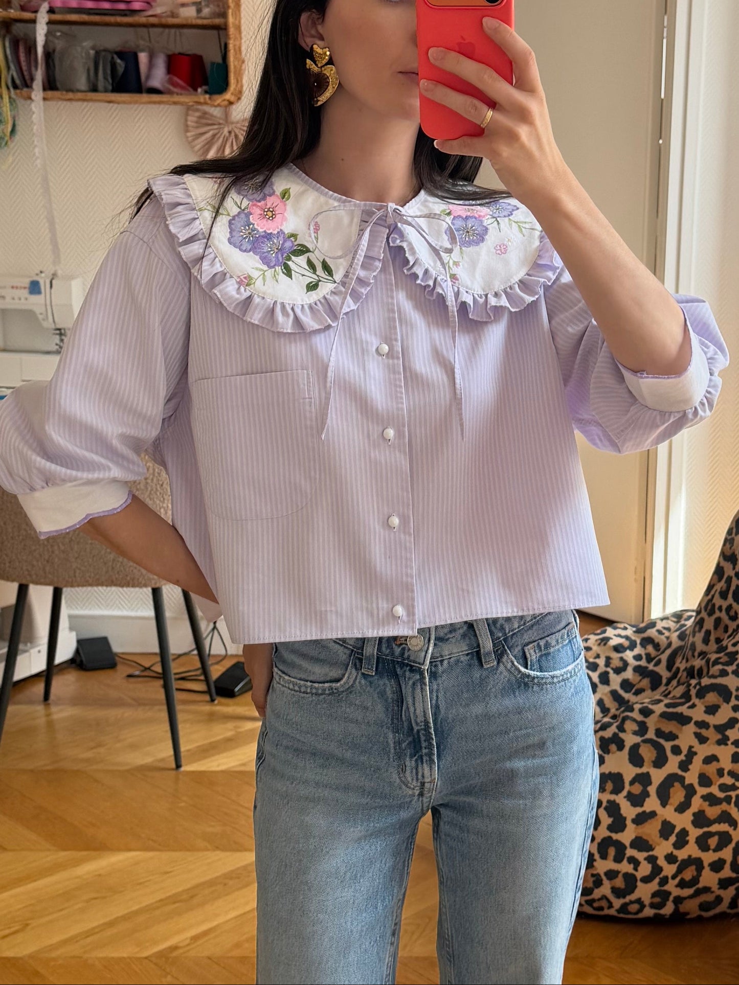 Solange col XL broderie vintage