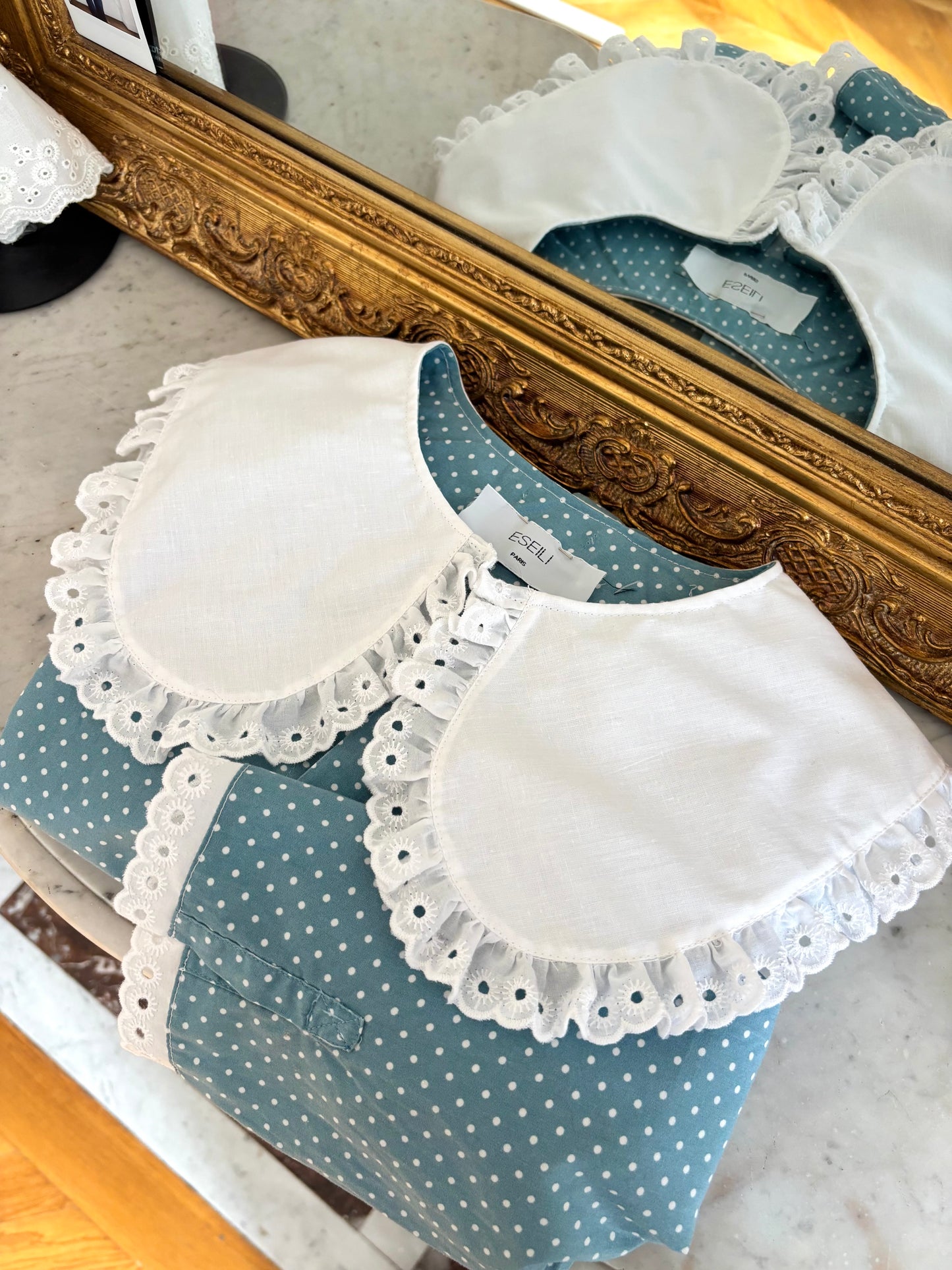 Blouse Solange bleue à pois