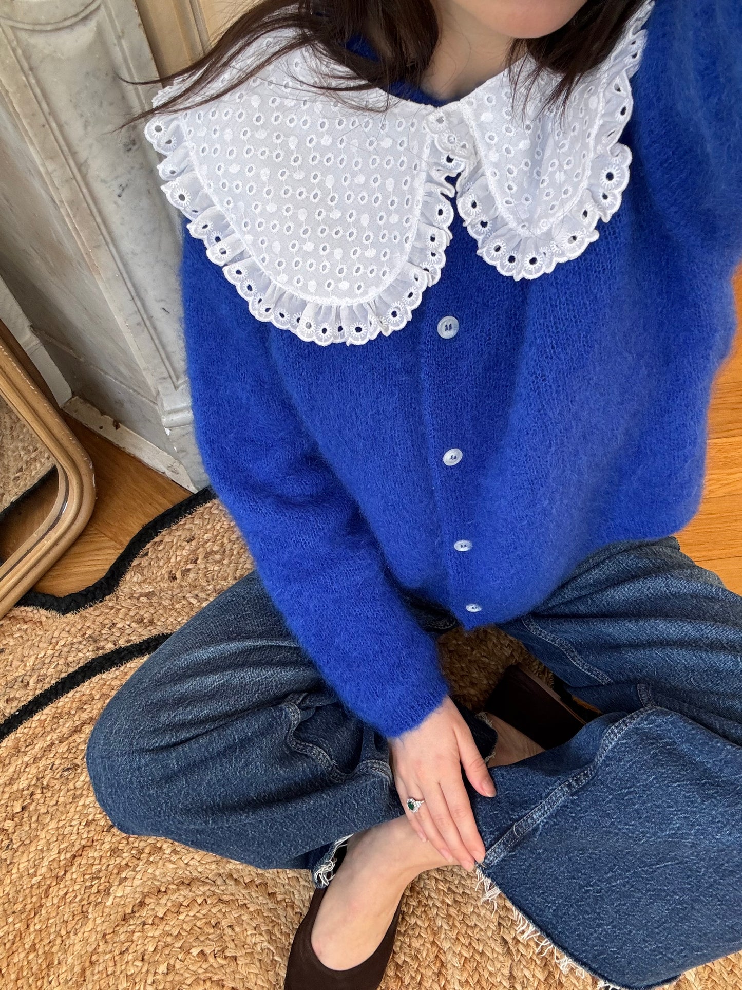 Col XL amovible broderie anglaise (PIÈCE À LA COMMANDE)