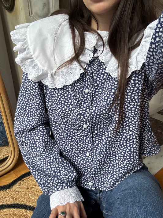 Blouse Solange col XL à fleurs