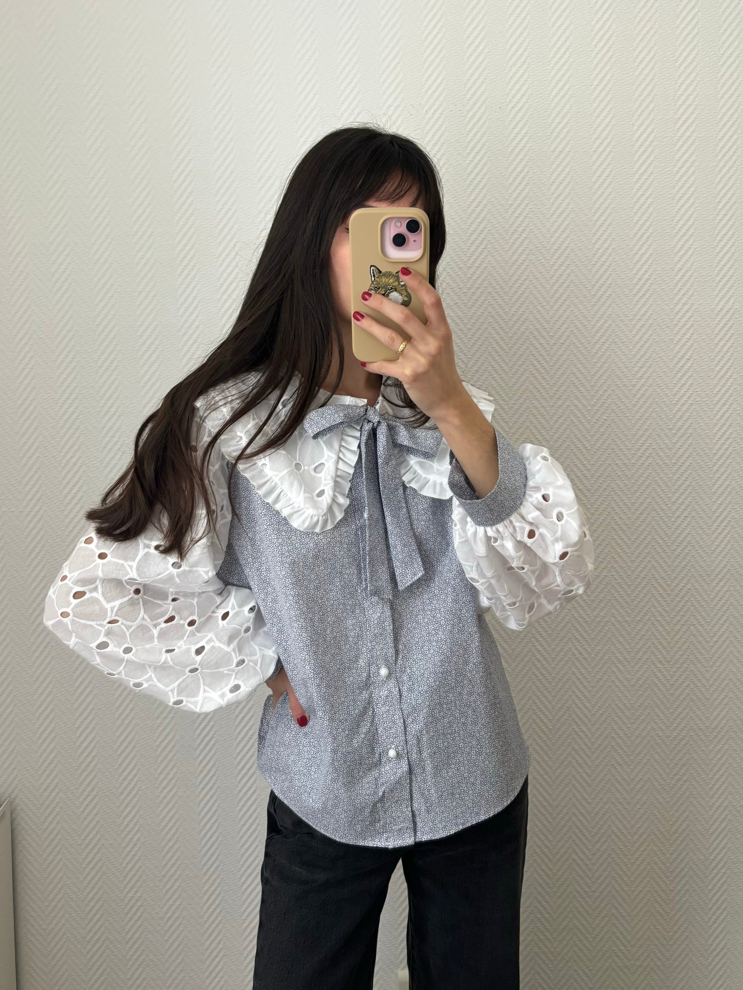 Broderie anglaise imprimé fleurs