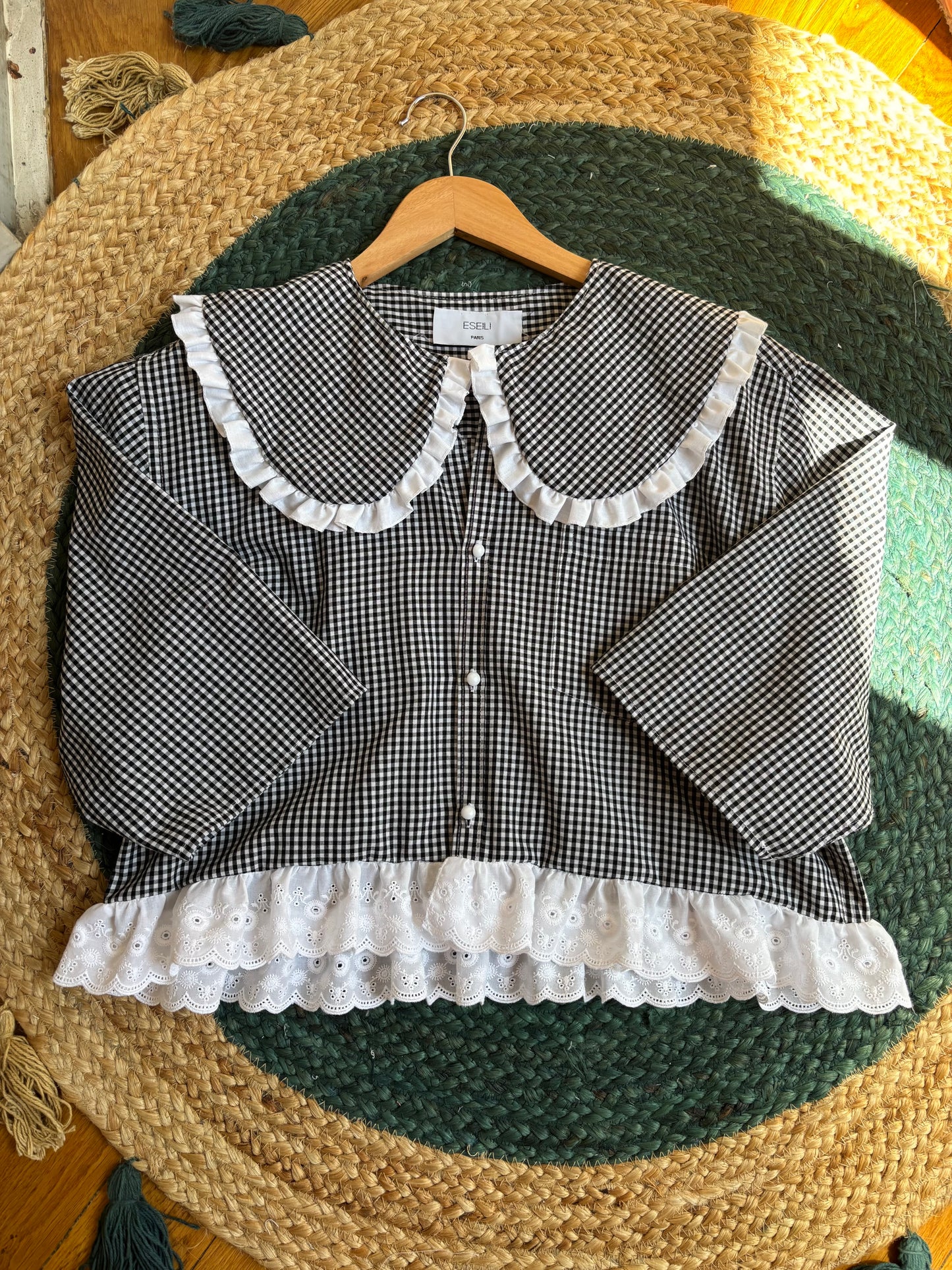 Solange col XL Vichy noir et blanc