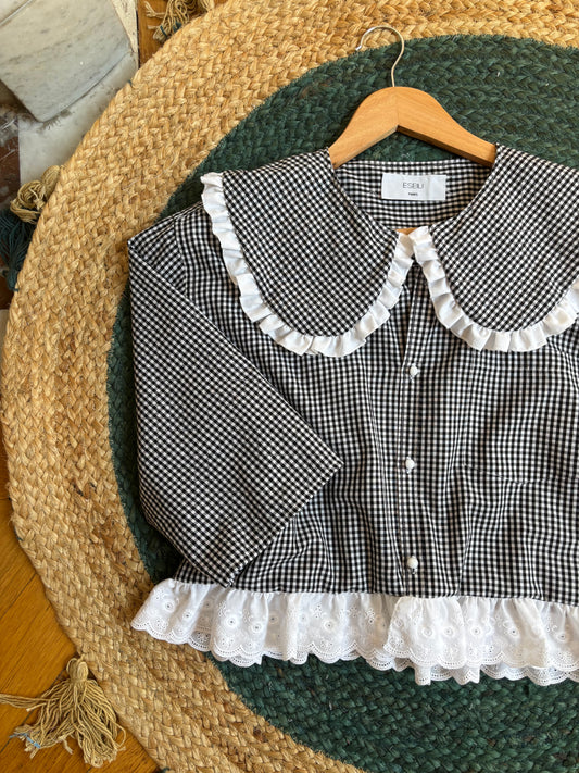Solange col XL Vichy noir et blanc
