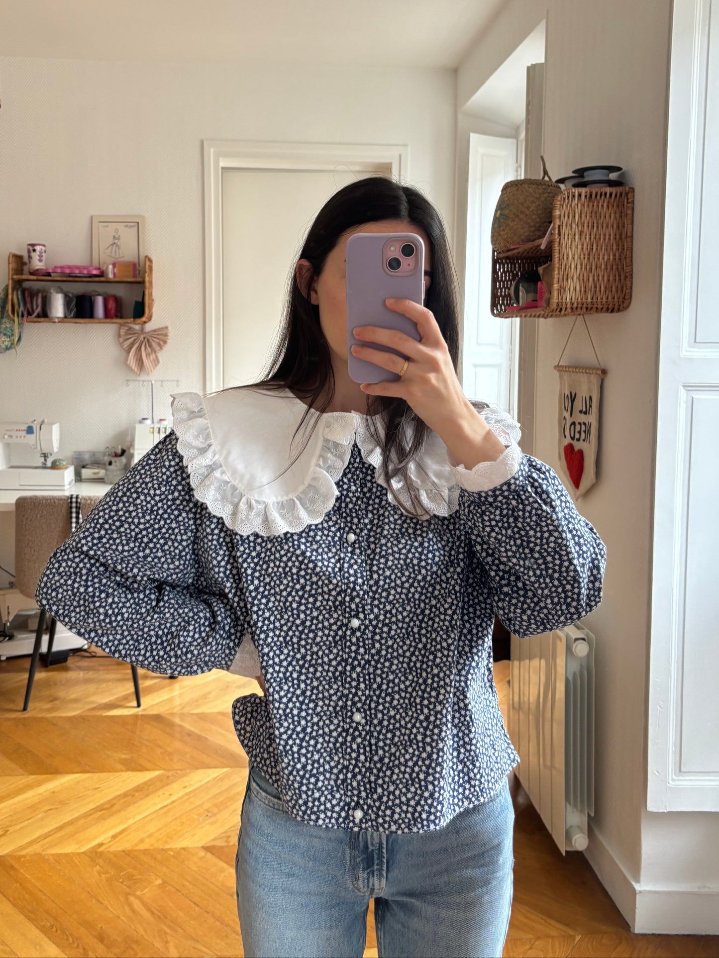Blouse Solange col XL à fleurs